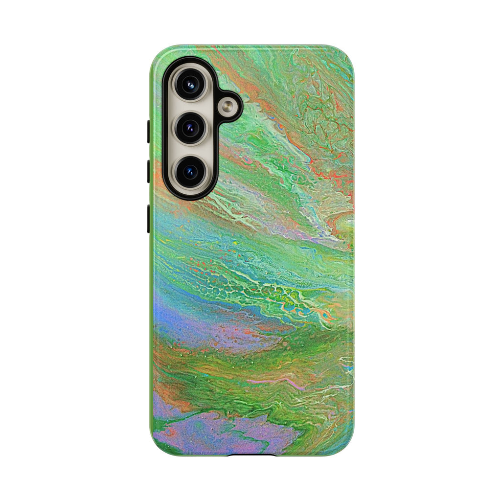 Marbled Green Abstract Phone Case — Protective Tough Case for iPhone