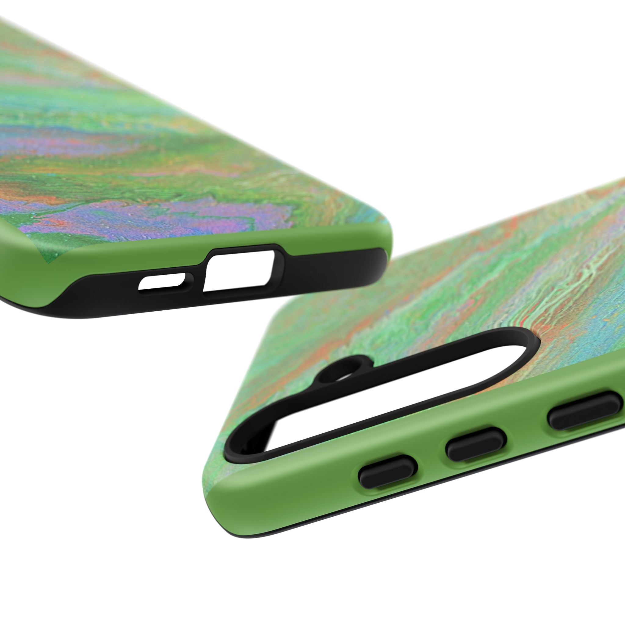 Marbled Green Abstract Phone Case — Protective Tough Case for iPhone