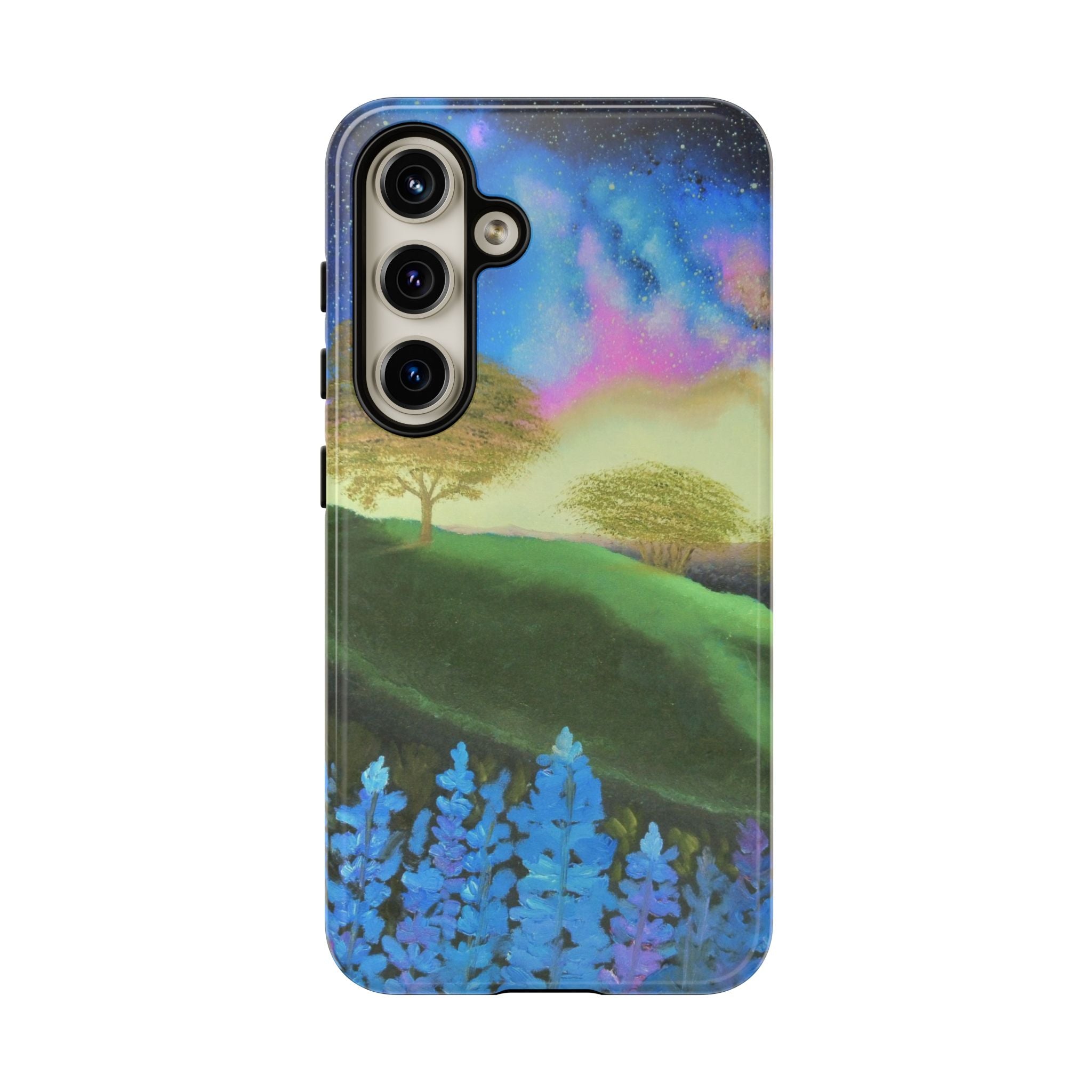 Aurora Nightscape Phone Case — Galaxy Meadow Protective Case
