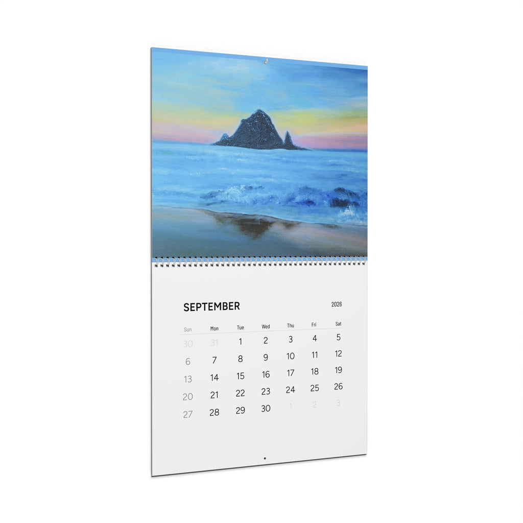 2026 Minimal Pink Wall Calendar — Monthly Grid Calendar for Home & Office