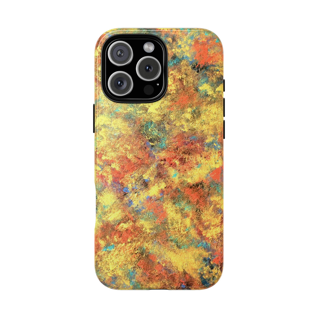 Abstract Autumn Marble Phone Case — Protective iPhone Cover with Warm Fall Colors