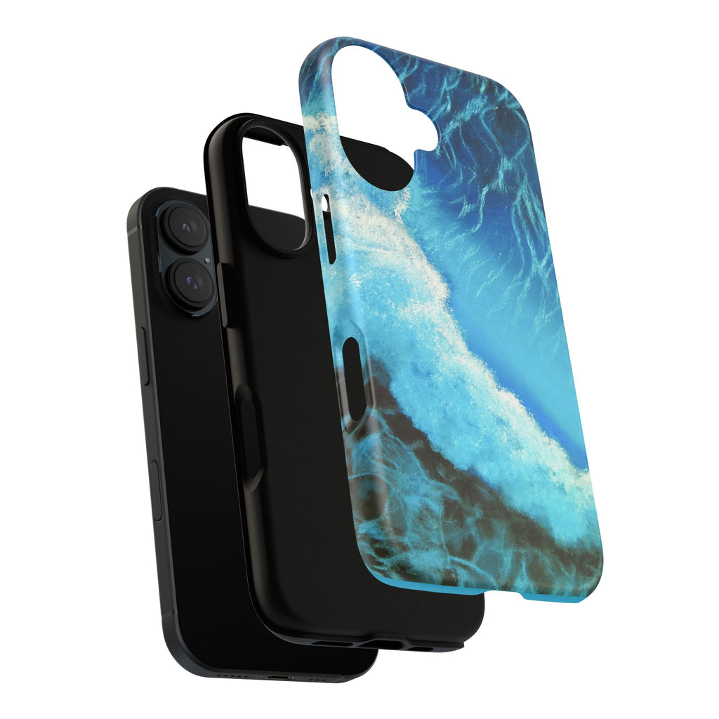 Ocean Wave Tough Phone Case — Blue Sea Water Protective Cover