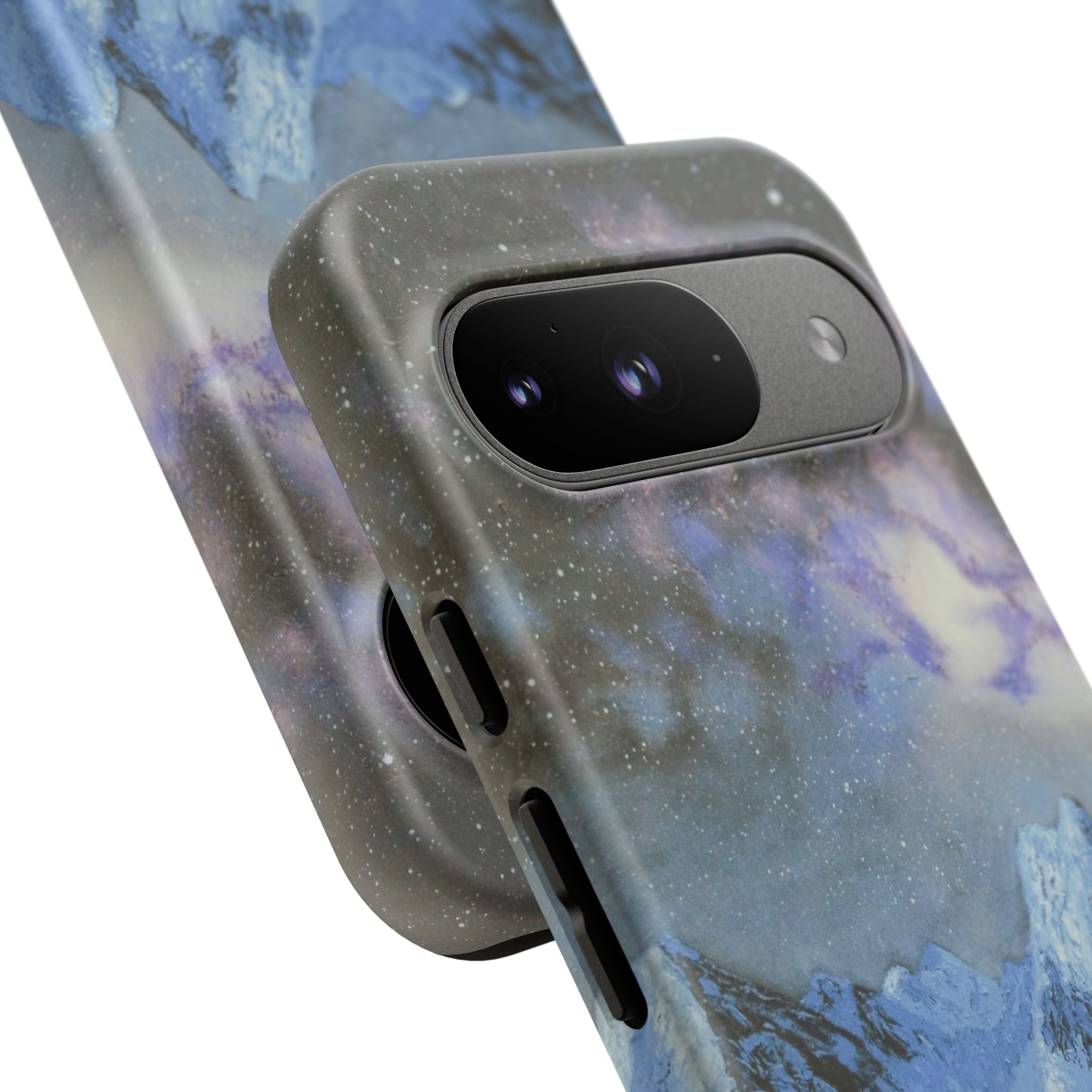 Mountain Night Sky Phone Case — Tough Protective iPhone Cover with Aurora & Snowy Peaks
