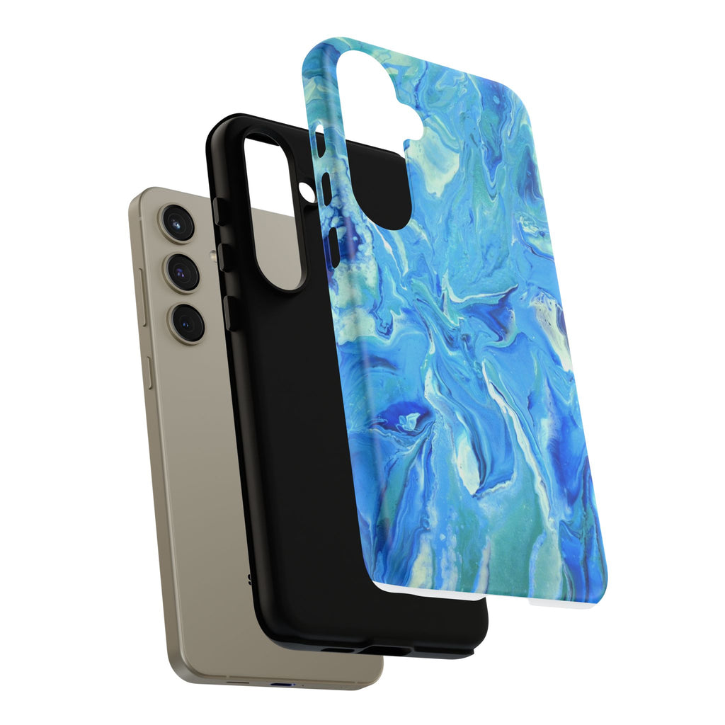Blue Marble Tough Phone Case — Ocean Swirl Protective iPhone Cover