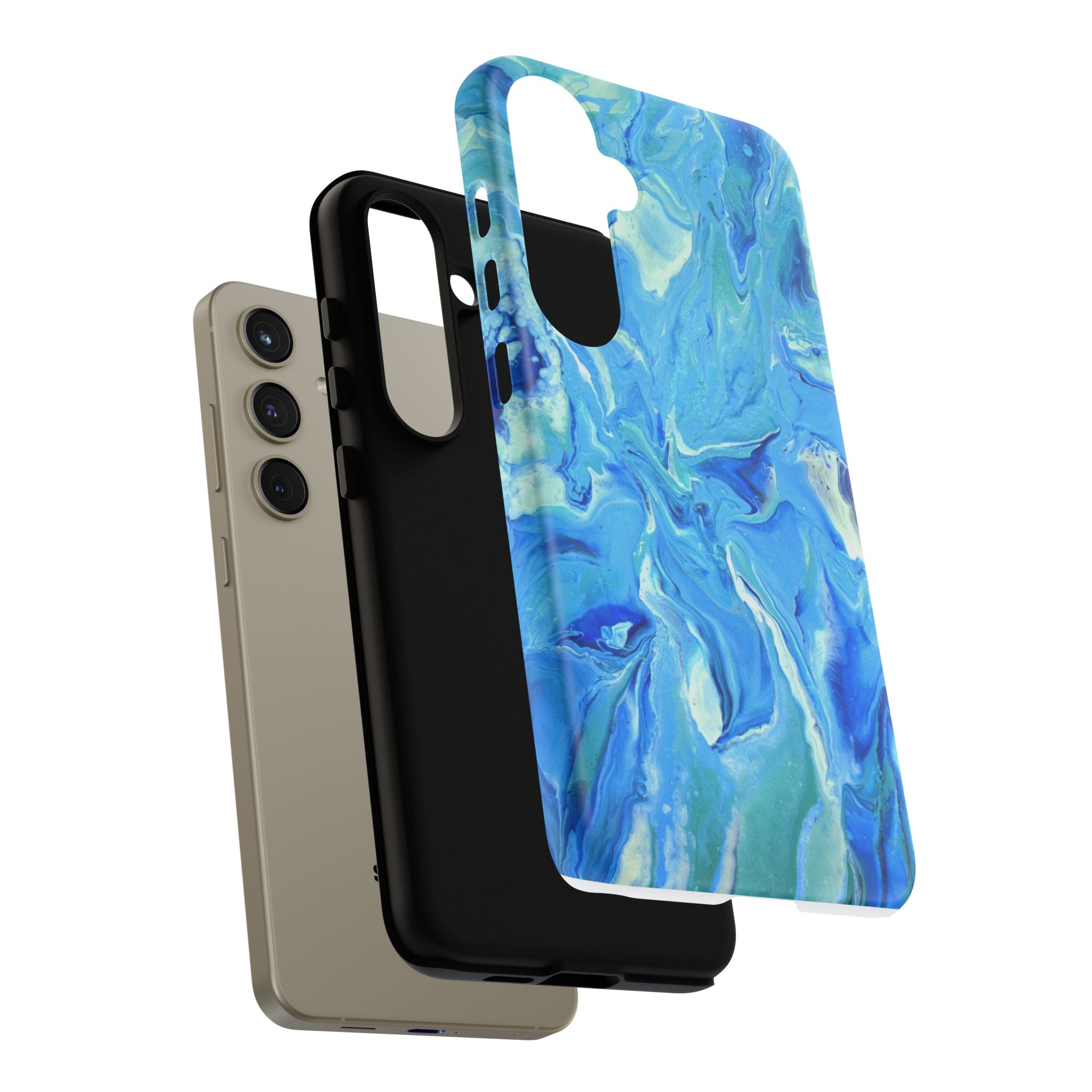 Blue Marble Tough Phone Case — Ocean Swirl Protective iPhone Cover