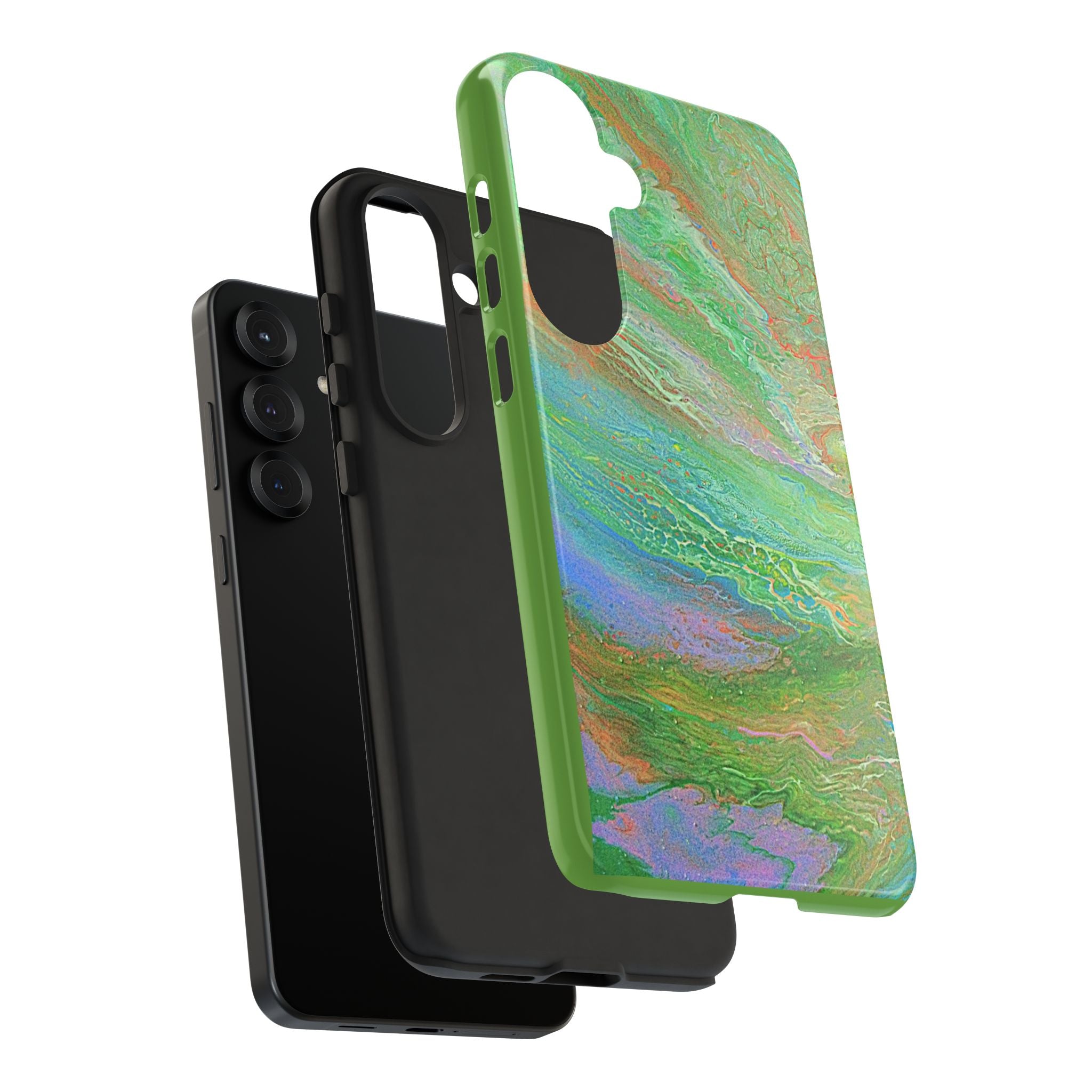 Marbled Green Abstract Phone Case — Protective Tough Case for iPhone