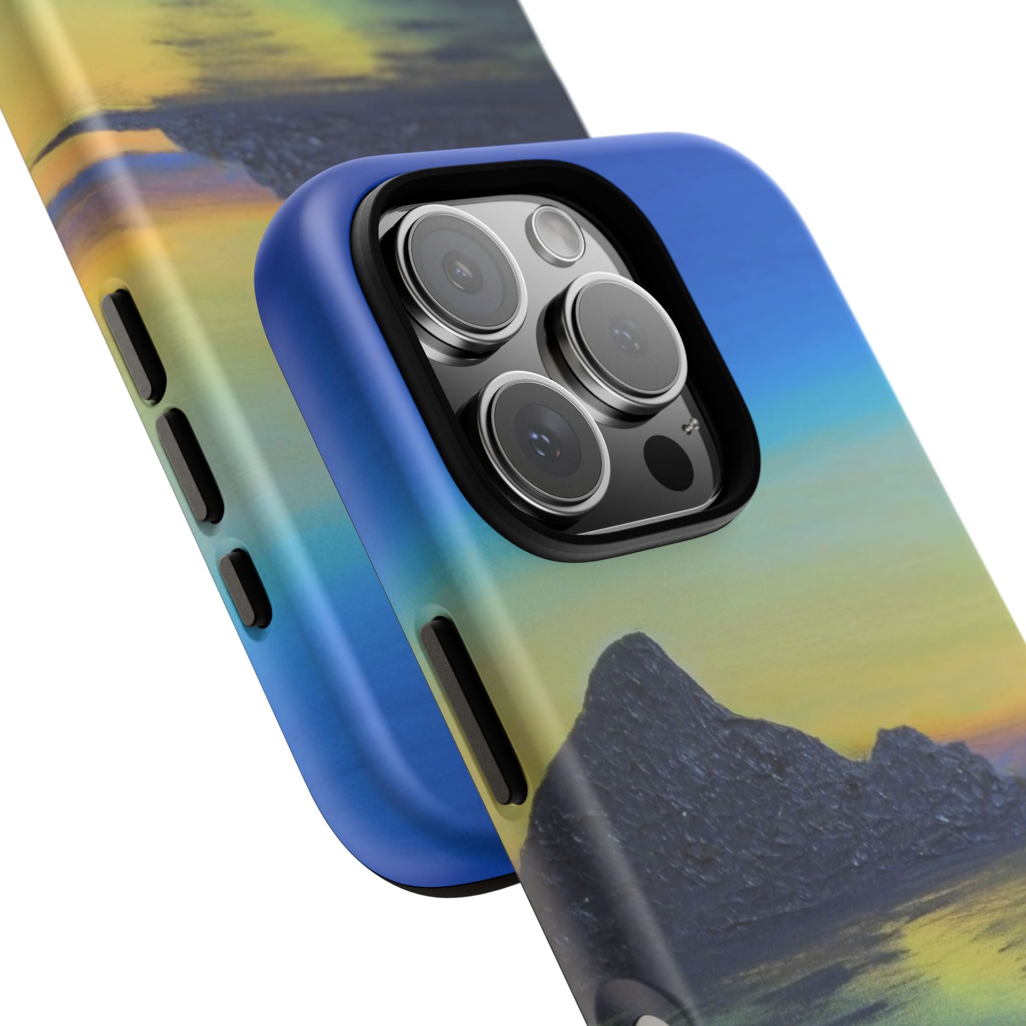 Sunset Cove Phone Case — Durable Protective Tough Case with Tranquil Beach Landscape