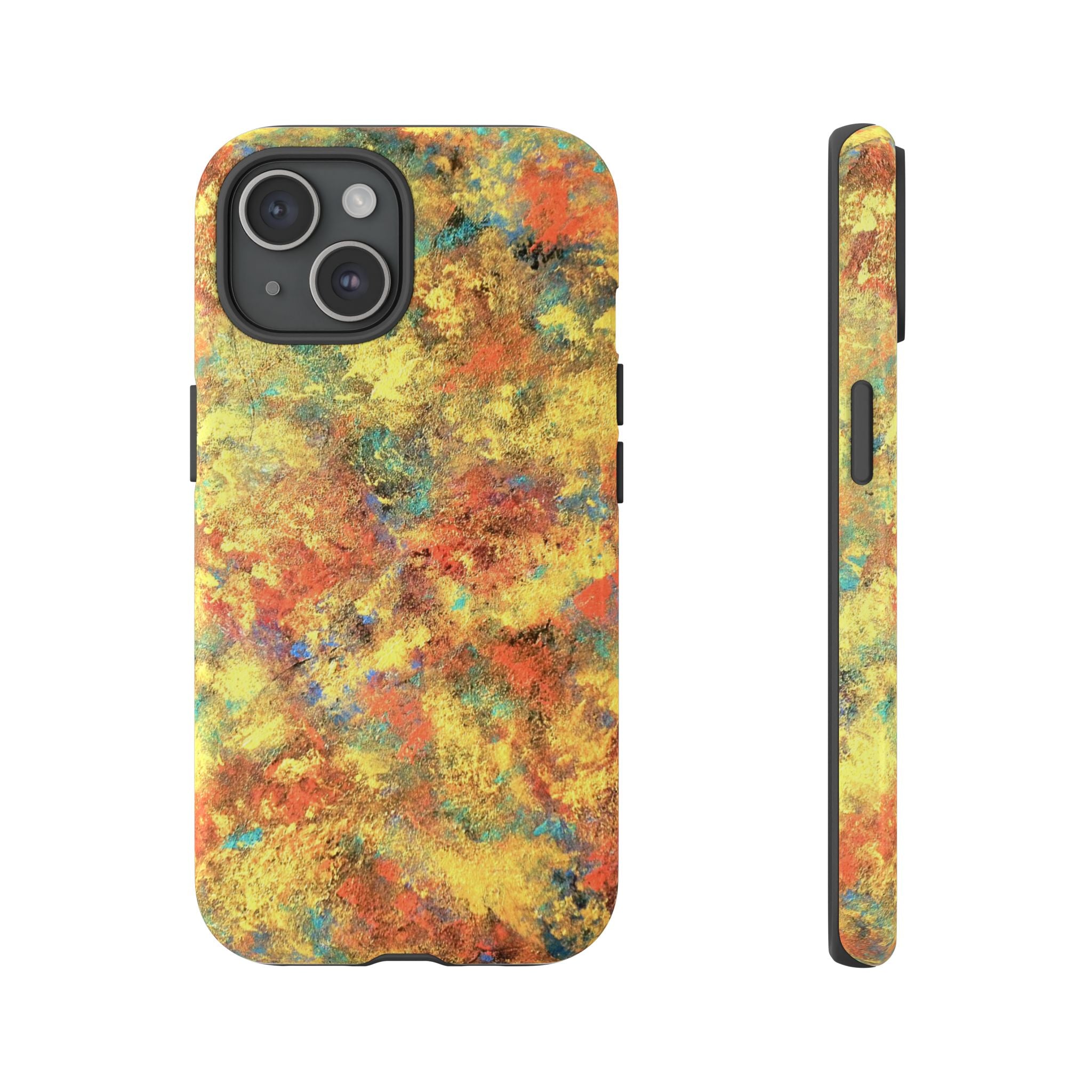 Abstract Autumn Marble Phone Case — Protective iPhone Cover with Warm Fall Colors