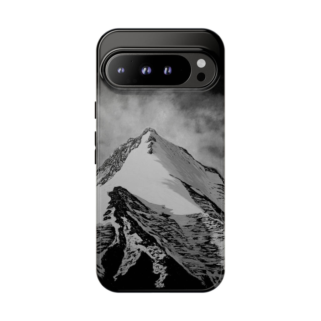 Mountain Peak Phone Case — Black & White Alpine Protective Case