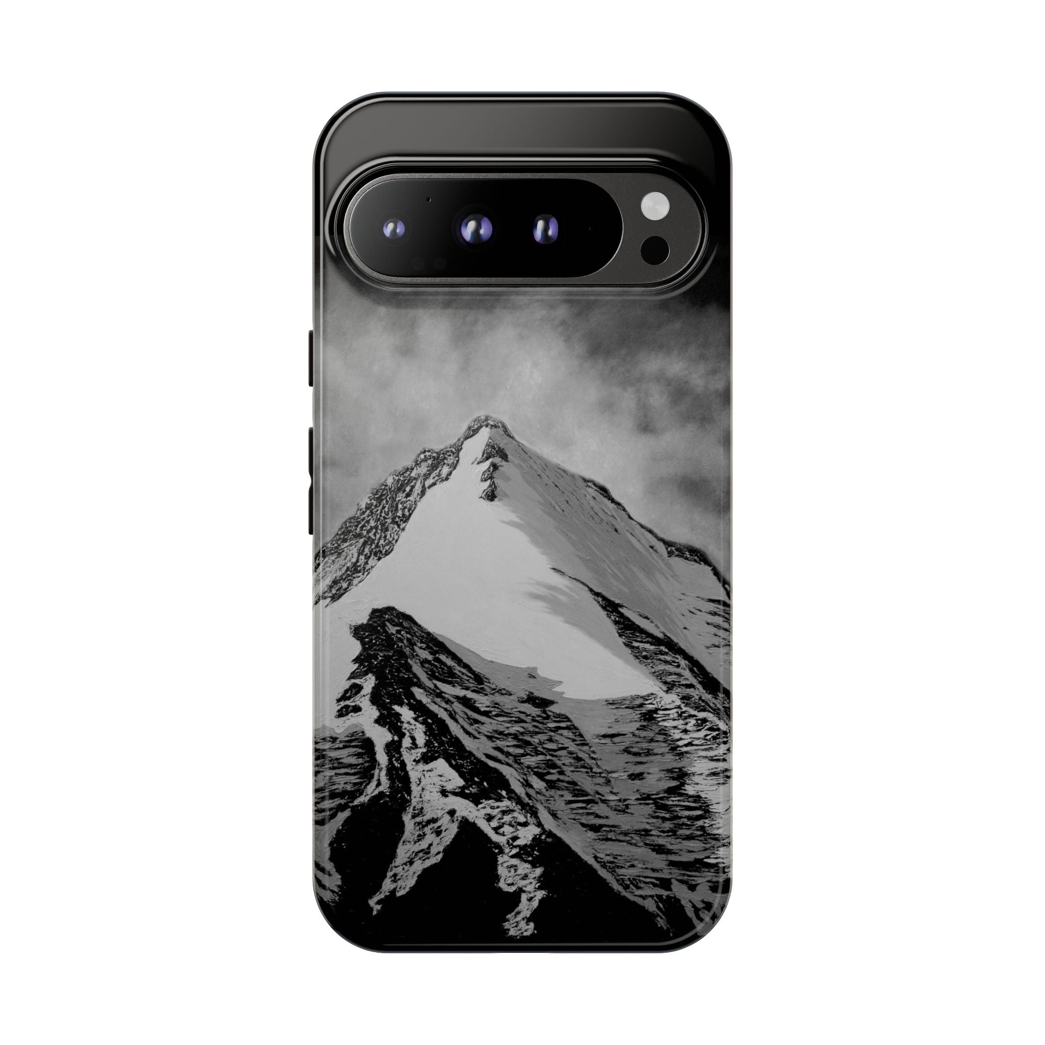 Mountain Peak Phone Case — Black & White Alpine Protective Case