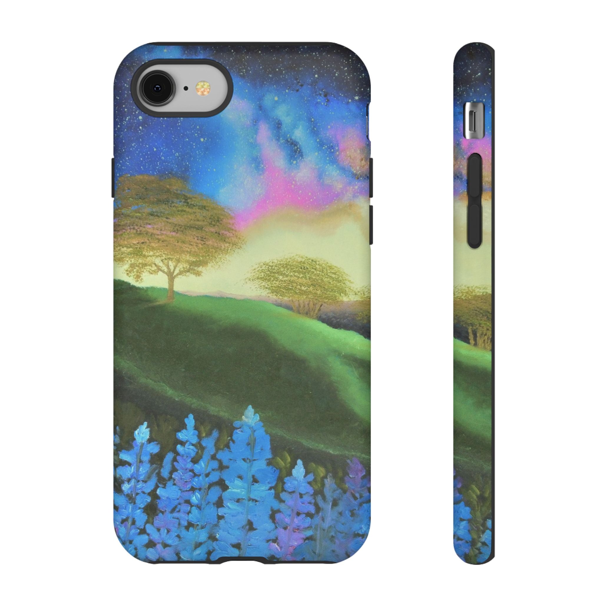 Aurora Nightscape Phone Case — Galaxy Meadow Protective Case