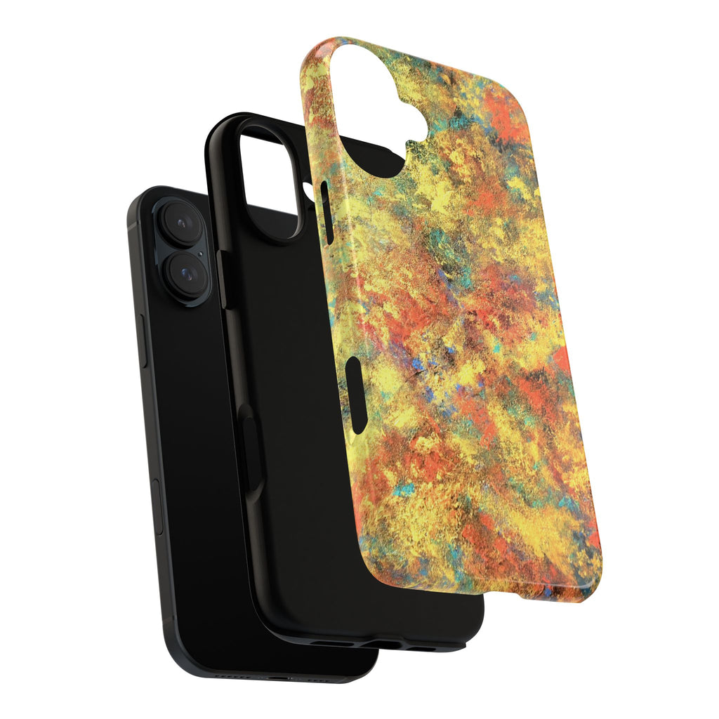 Abstract Autumn Marble Phone Case — Protective iPhone Cover with Warm Fall Colors