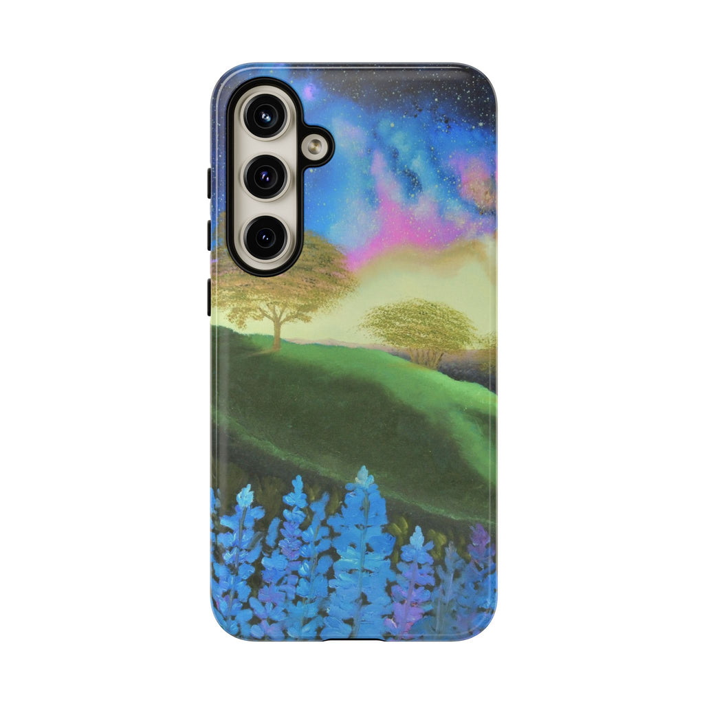 Aurora Nightscape Phone Case — Galaxy Meadow Protective Case