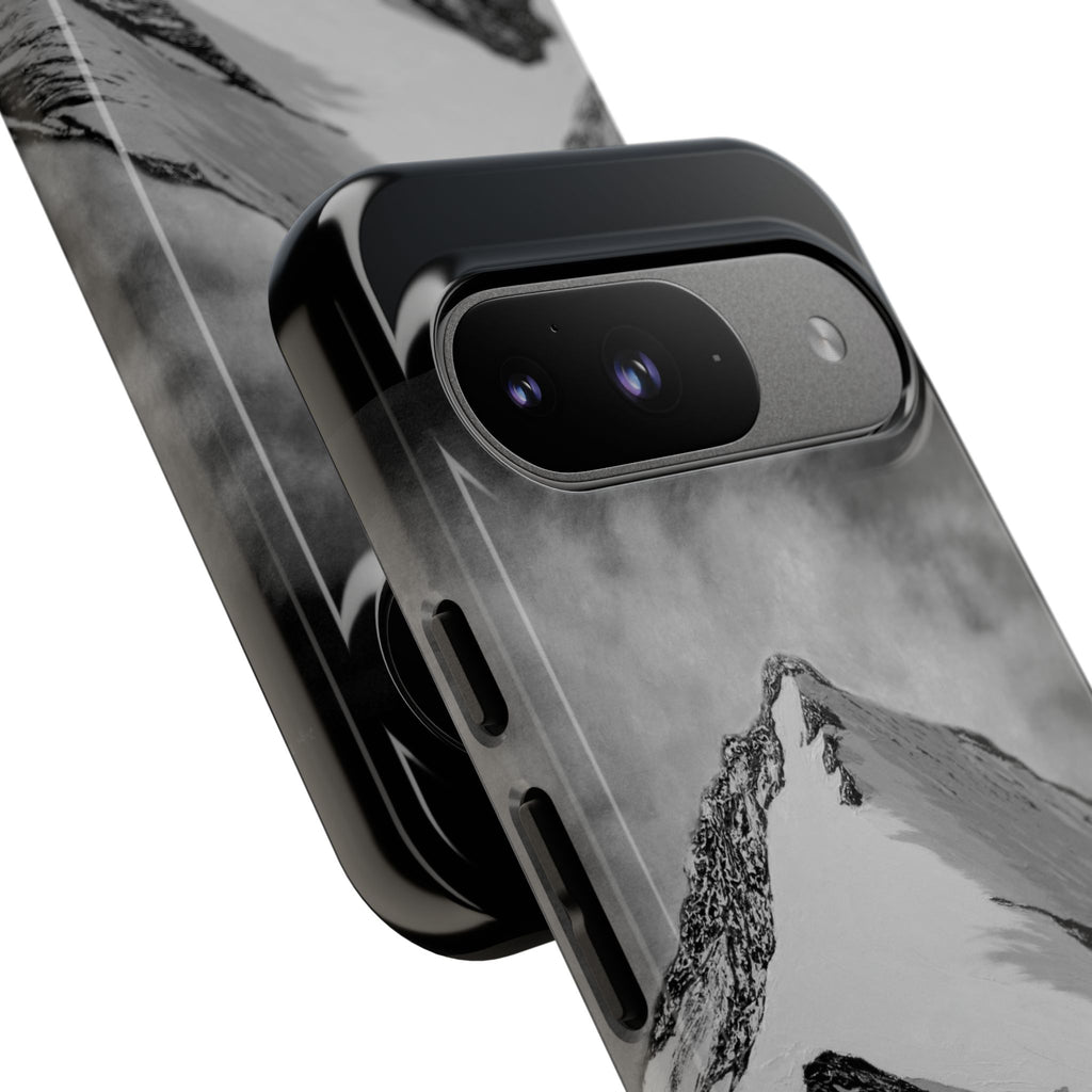 Mountain Peak Phone Case — Black & White Alpine Protective Case