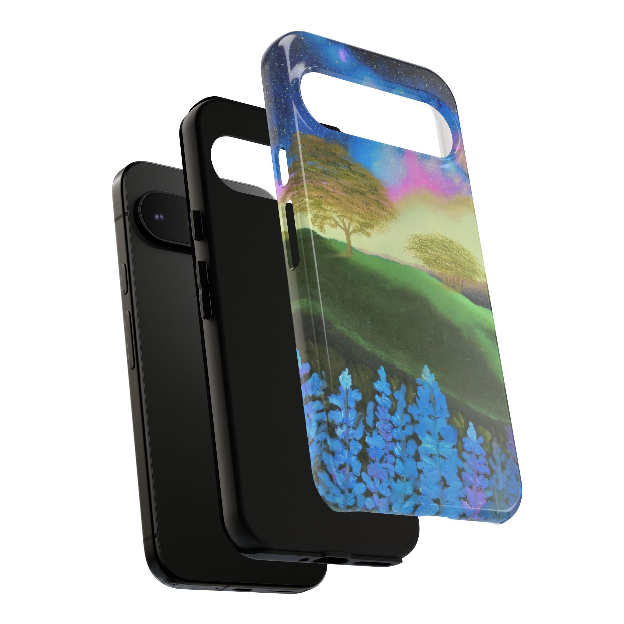 Aurora Nightscape Phone Case — Galaxy Meadow Protective Case