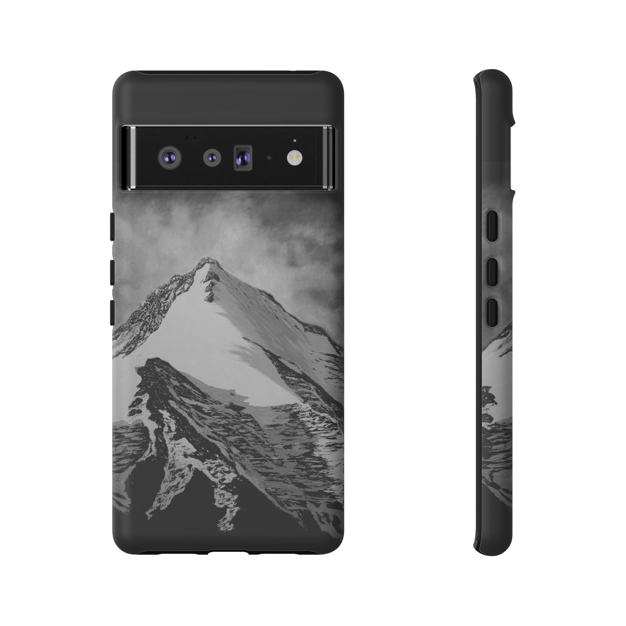 Mountain Peak Phone Case — Black & White Alpine Protective Case