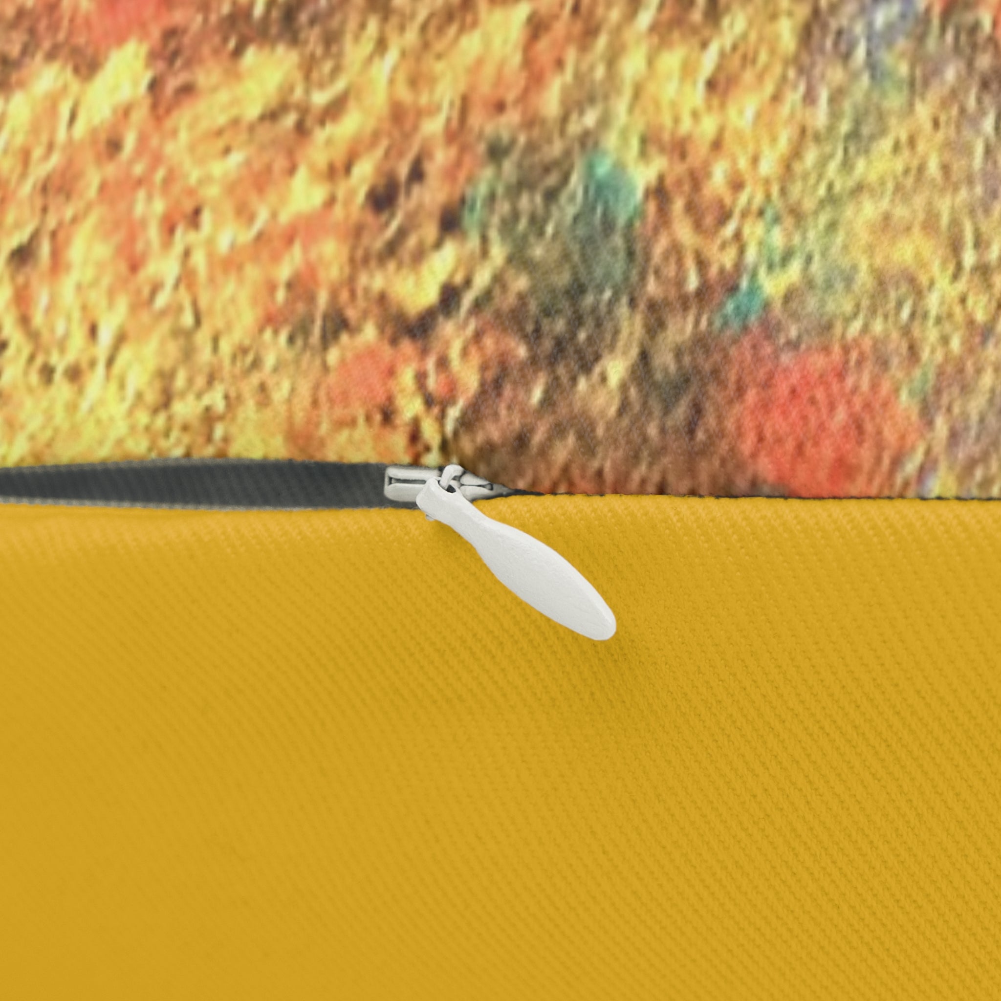 Autumn Abstract Lumbar Pillow — Watercolor Fall Accent Cushion