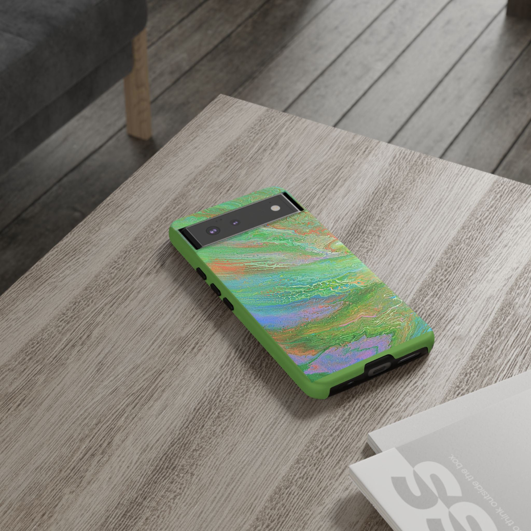 Marbled Green Abstract Phone Case — Protective Tough Case for iPhone