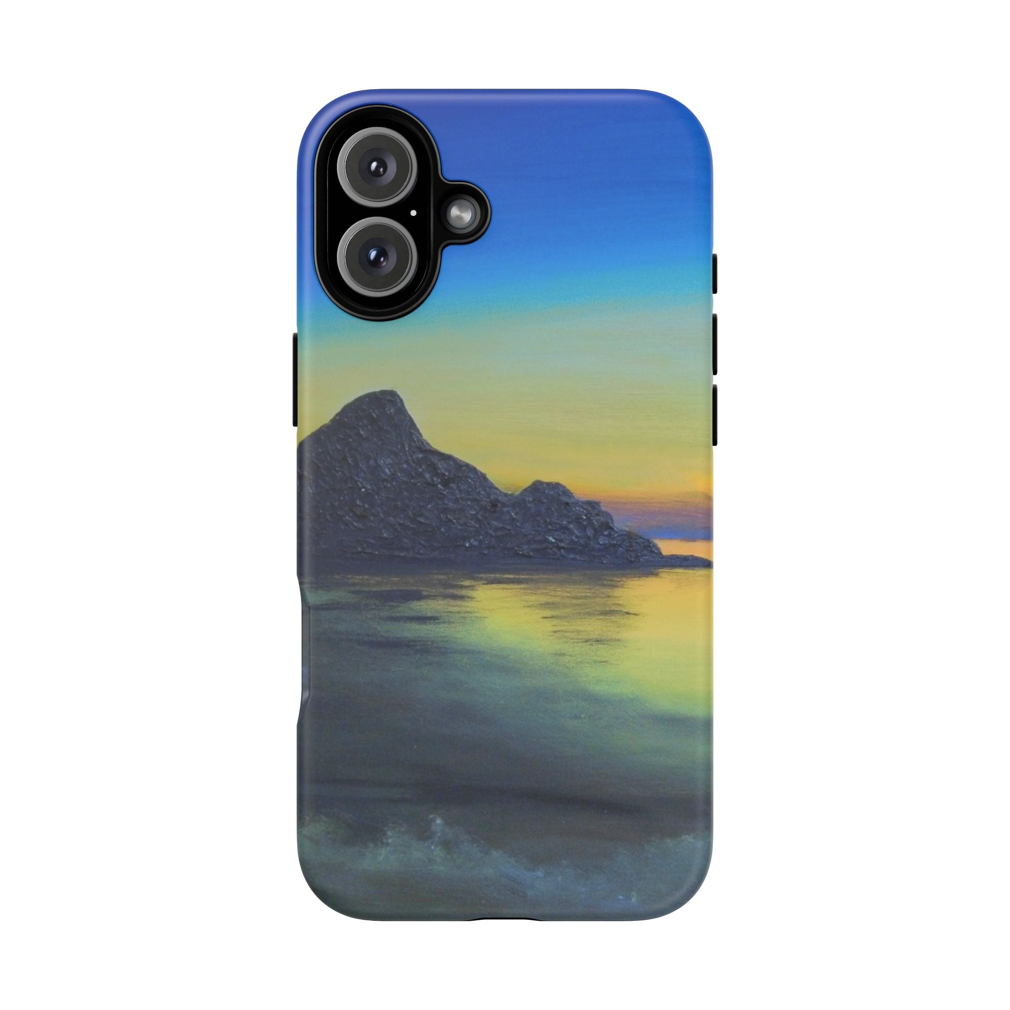 Sunset Cove Phone Case — Durable Protective Tough Case with Tranquil Beach Landscape