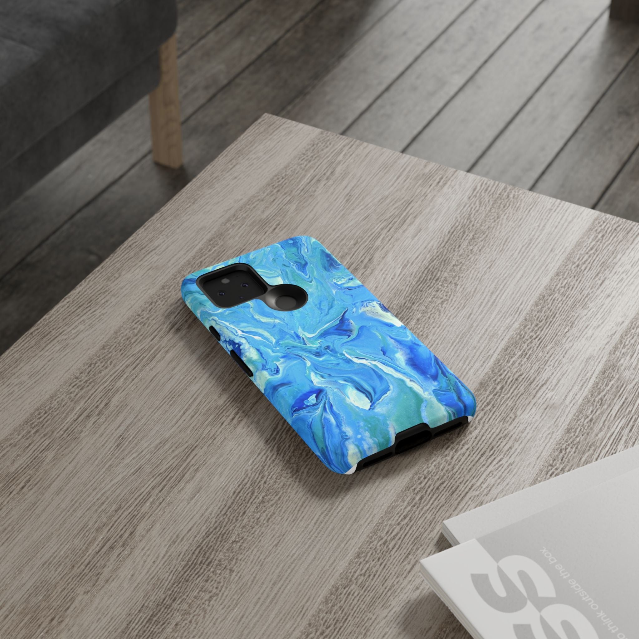 Blue Marble Tough Phone Case — Ocean Swirl Protective iPhone Cover