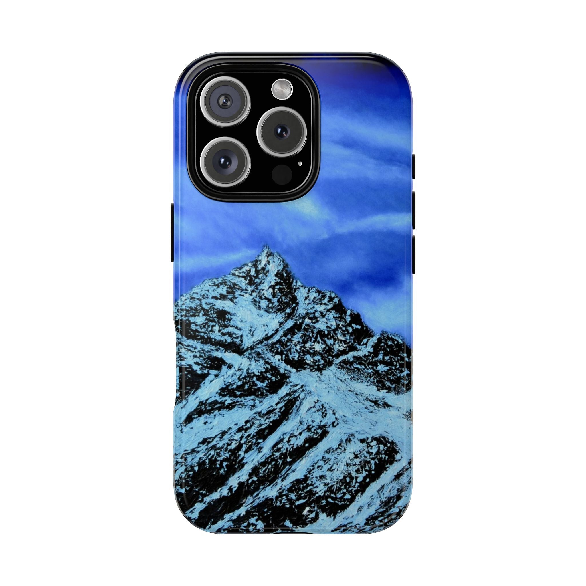Mountain Peak Blue Tough Phone Case — Rugged Protective iPhone Cover
