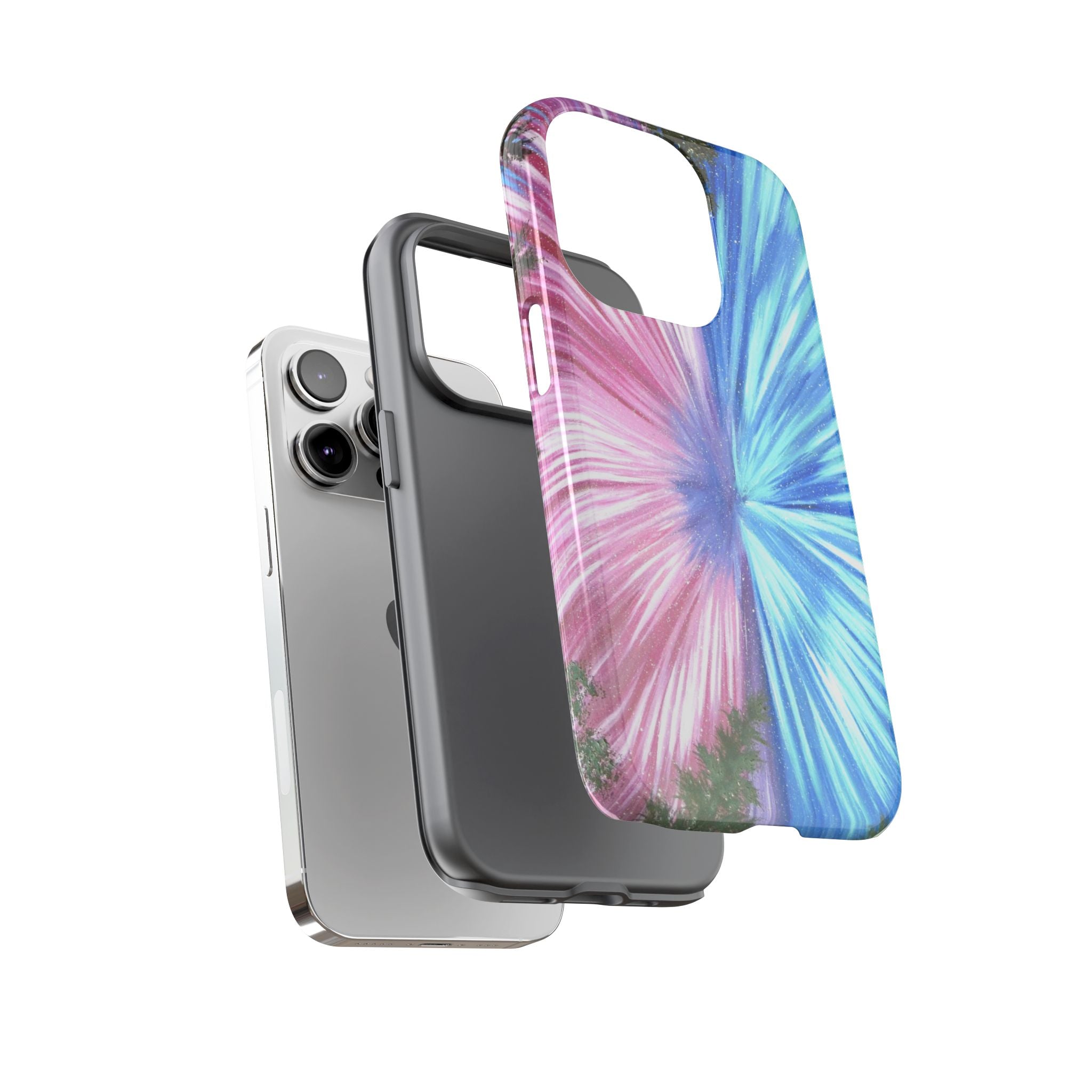 Phone Case — Pink & Blue Burst Tough Protective Case