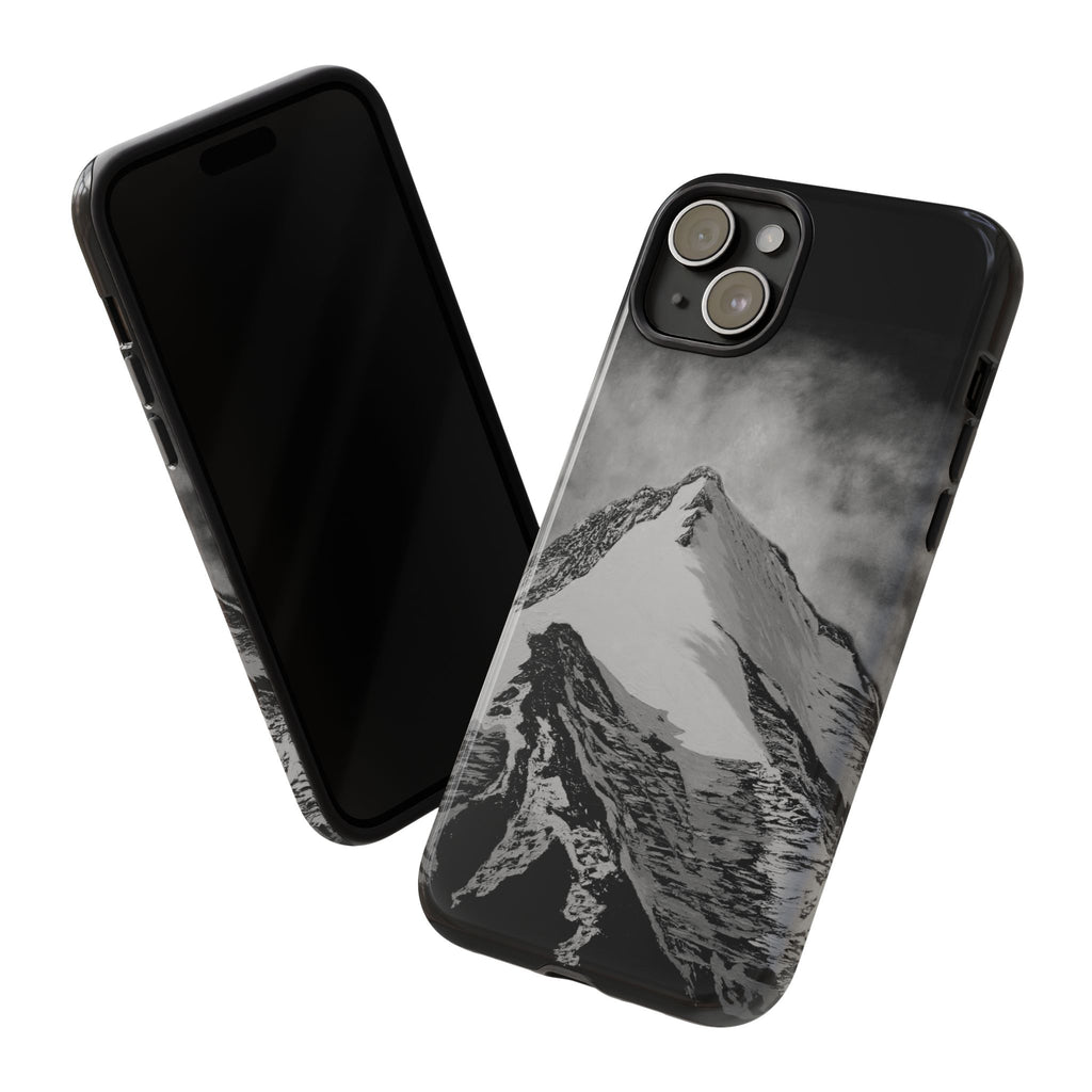 Mountain Peak Phone Case — Black & White Alpine Protective Case