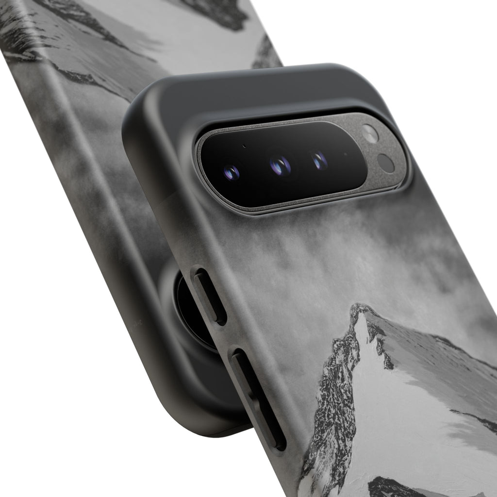 Mountain Peak Phone Case — Black & White Alpine Protective Case