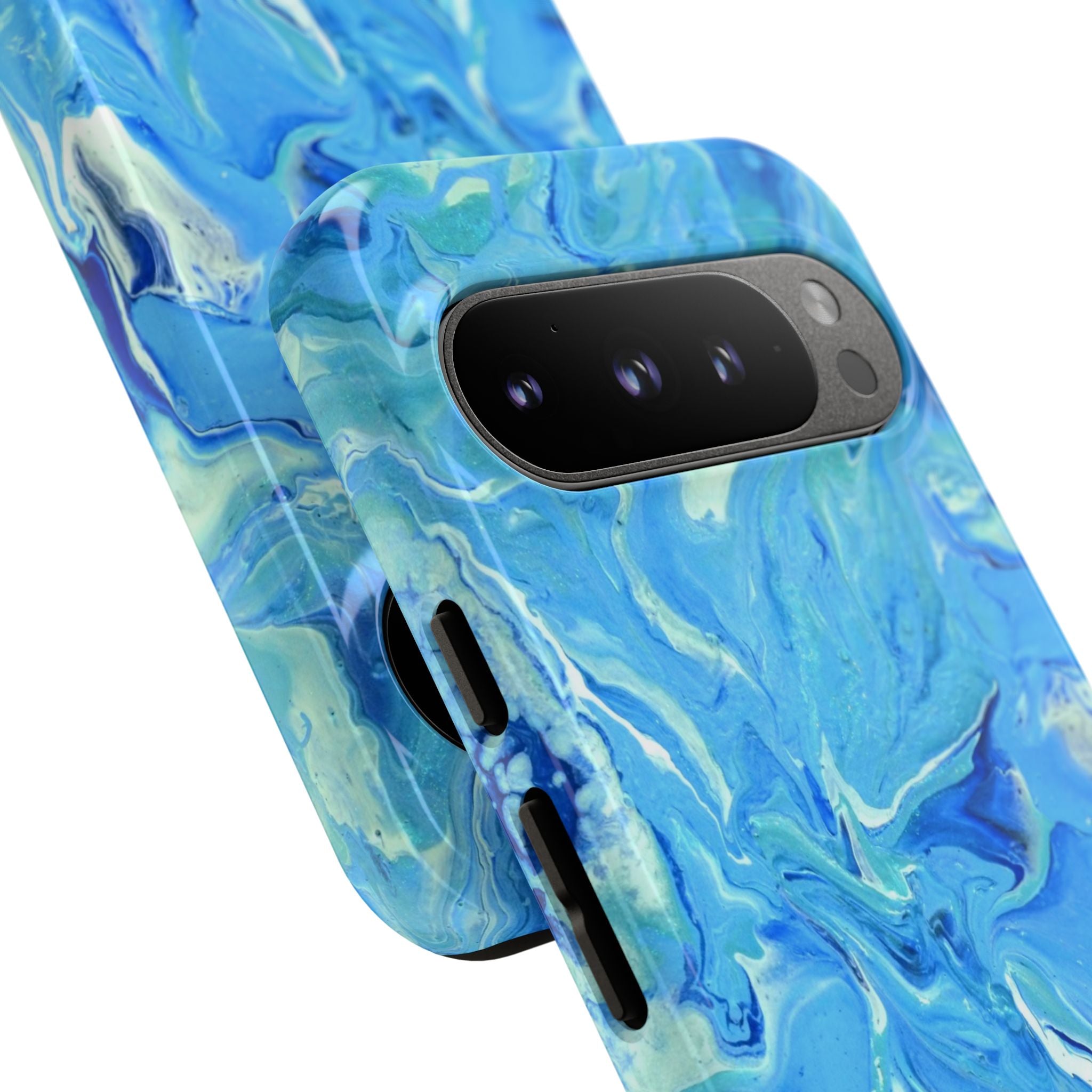 Blue Marble Tough Phone Case — Ocean Swirl Protective iPhone Cover
