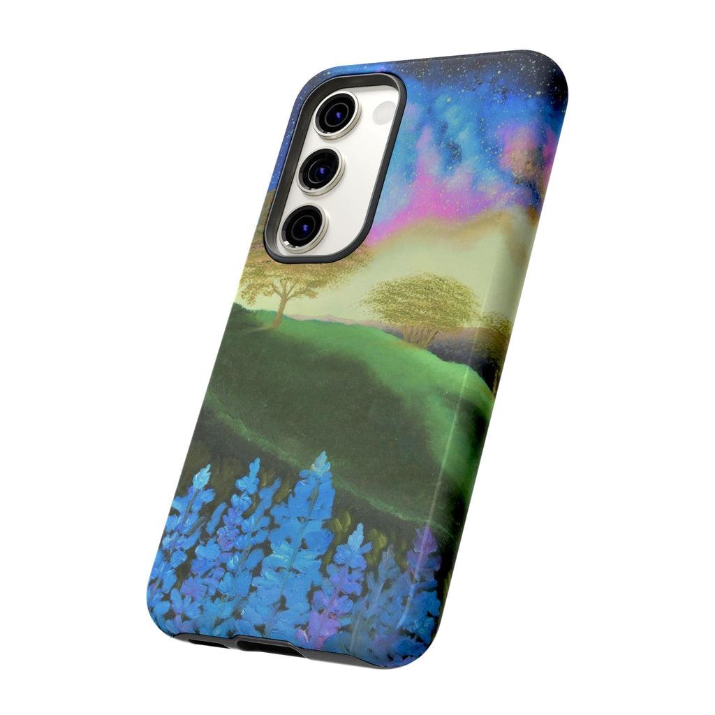 Aurora Nightscape Phone Case — Galaxy Meadow Protective Case