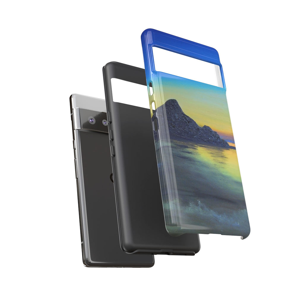 Sunset Cove Phone Case — Durable Protective Tough Case with Tranquil Beach Landscape