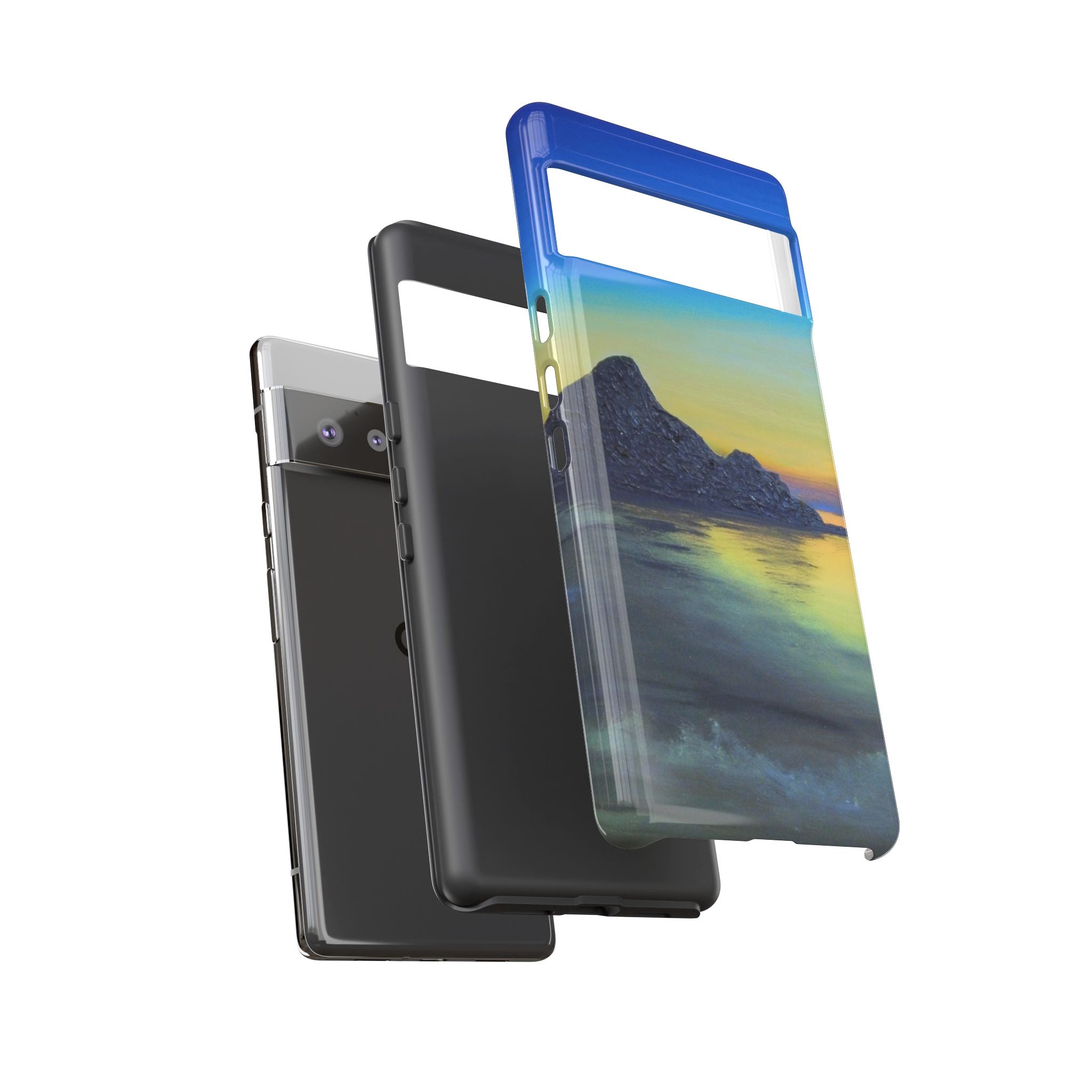 Sunset Cove Phone Case — Durable Protective Tough Case with Tranquil Beach Landscape
