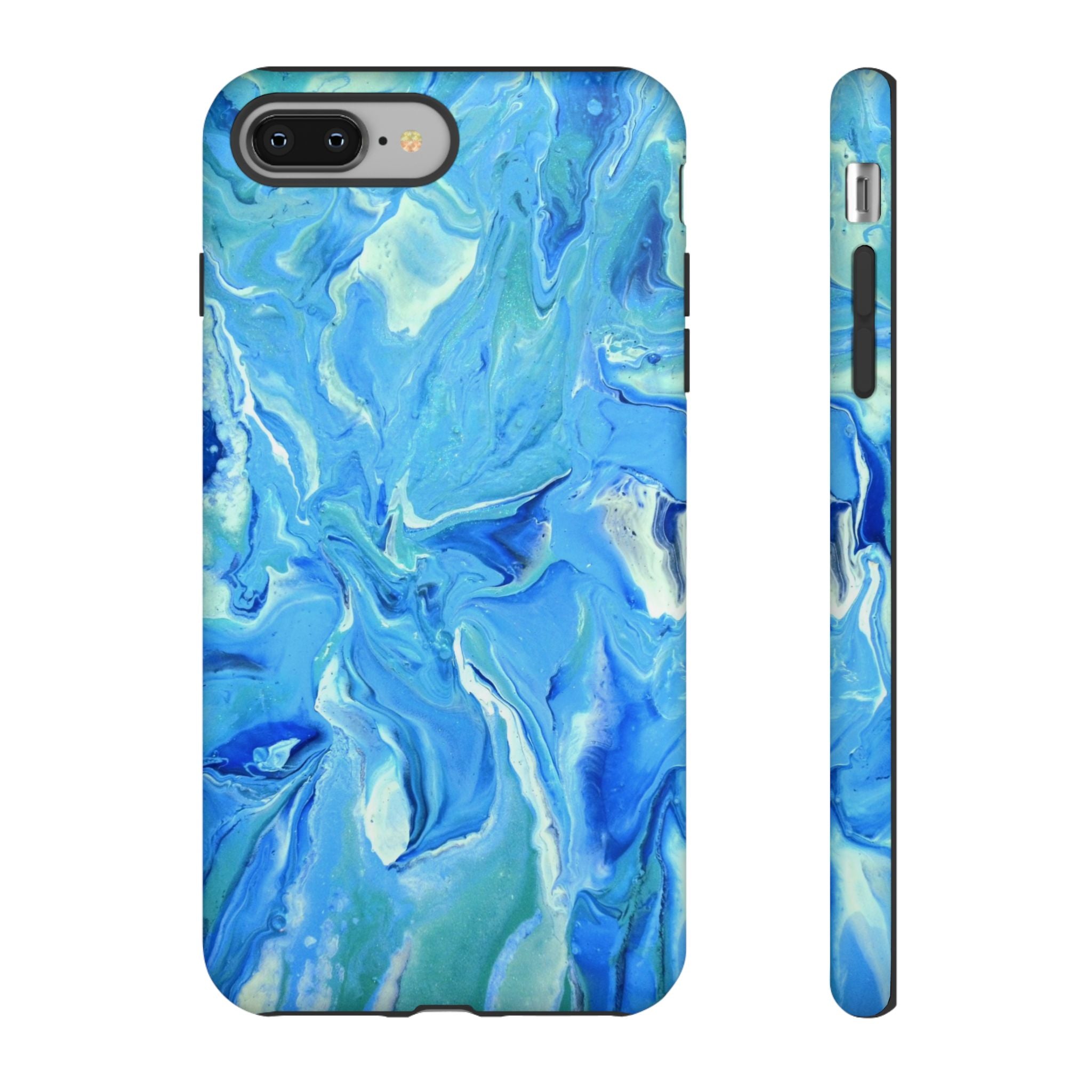 Blue Marble Tough Phone Case — Ocean Swirl Protective iPhone Cover