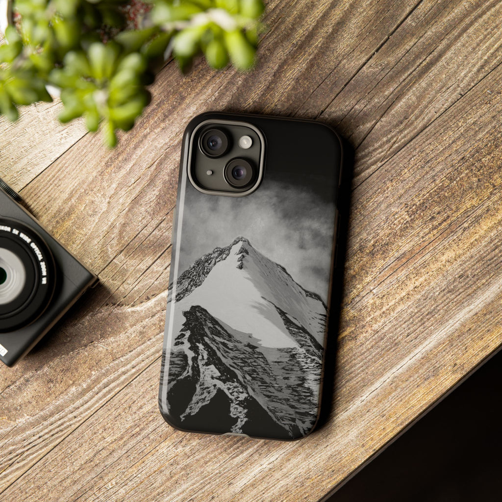 Mountain Peak Phone Case — Black & White Alpine Protective Case