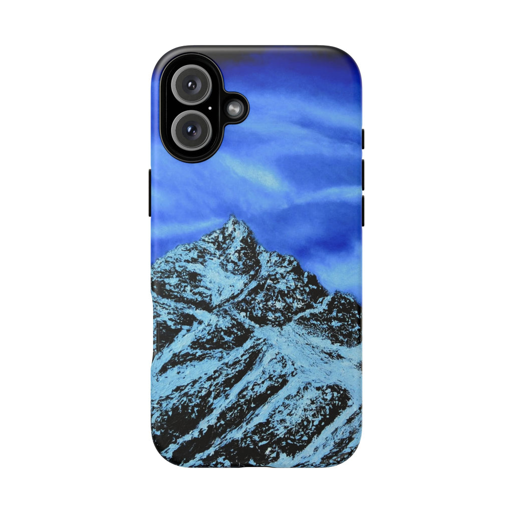 Mountain Peak Blue Tough Phone Case — Rugged Protective iPhone Cover