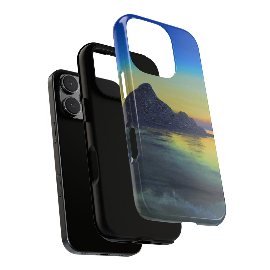 Sunset Cove Phone Case — Durable Protective Tough Case with Tranquil Beach Landscape