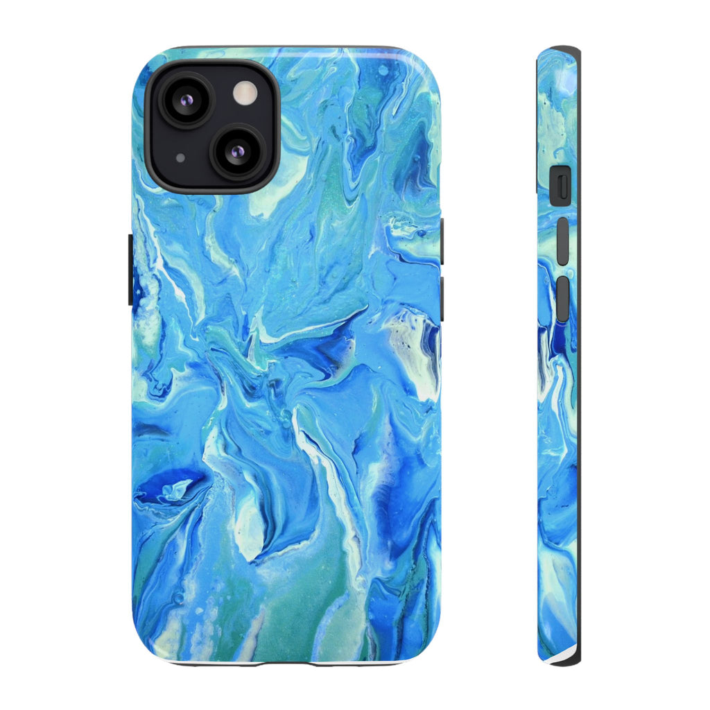 Blue Marble Tough Phone Case — Ocean Swirl Protective iPhone Cover
