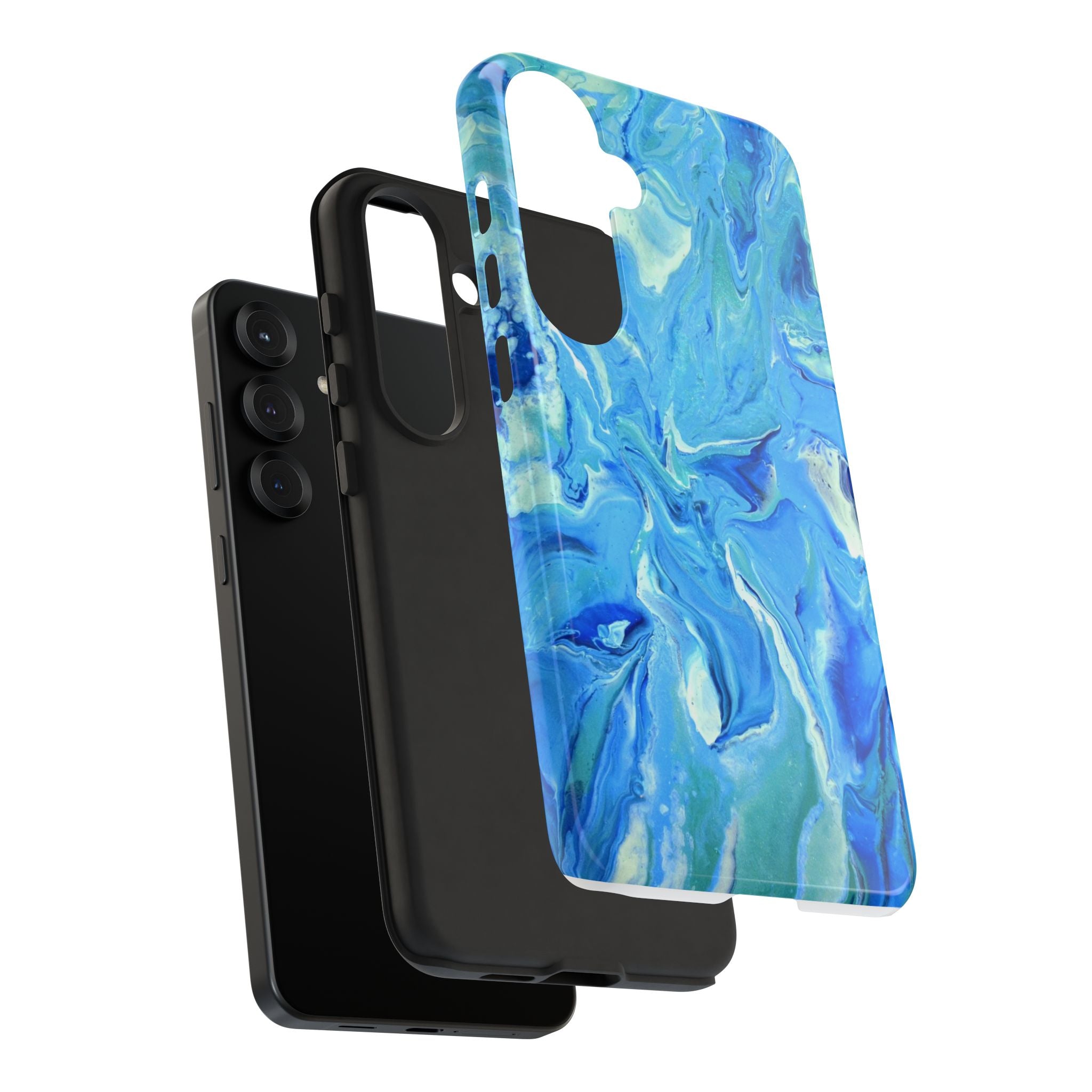 Blue Marble Tough Phone Case — Ocean Swirl Protective iPhone Cover