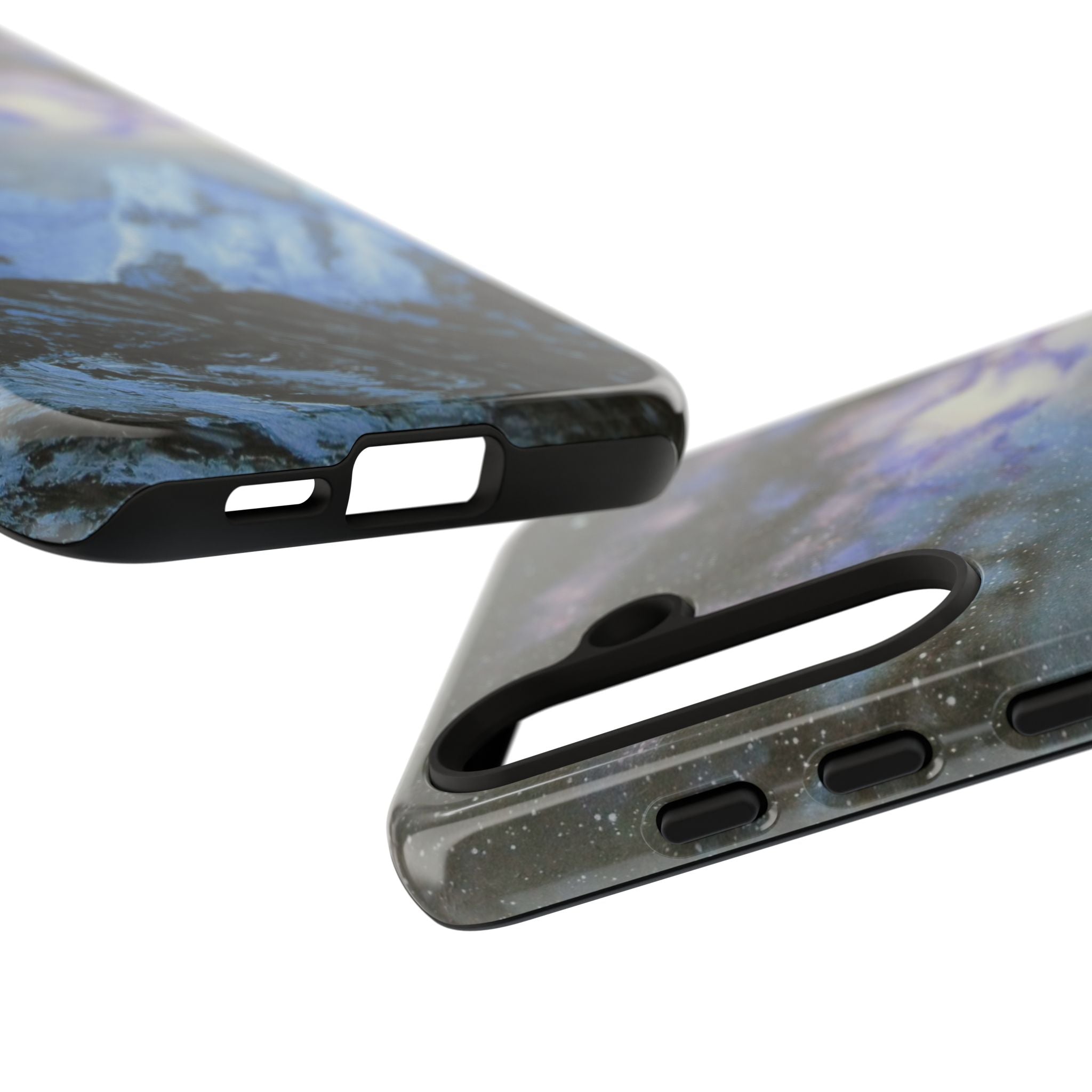 Mountain Night Sky Phone Case — Tough Protective iPhone Cover with Aurora & Snowy Peaks