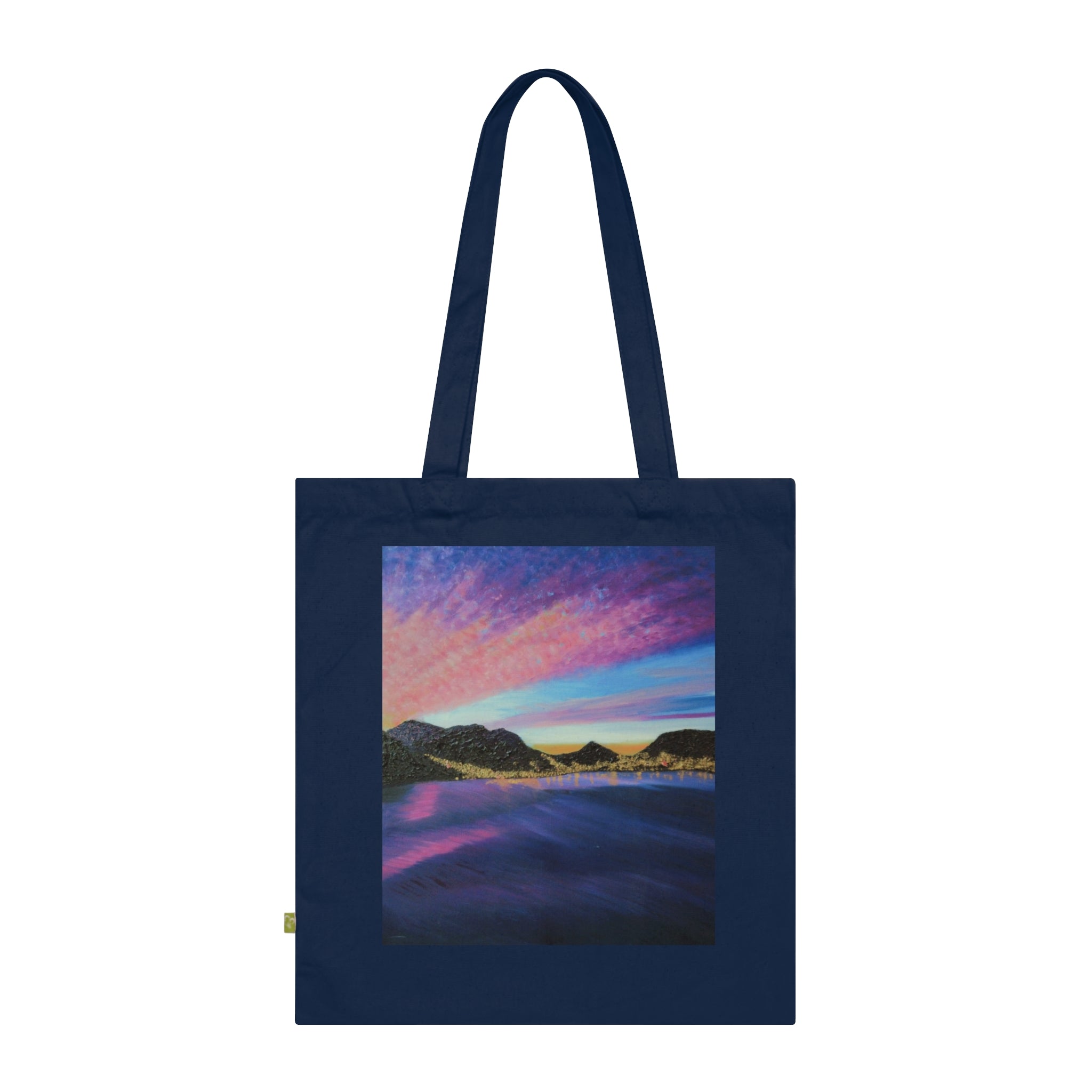 Sunset Beach Tote Bag — Ocean Sunset Print Organic Cotton Tote