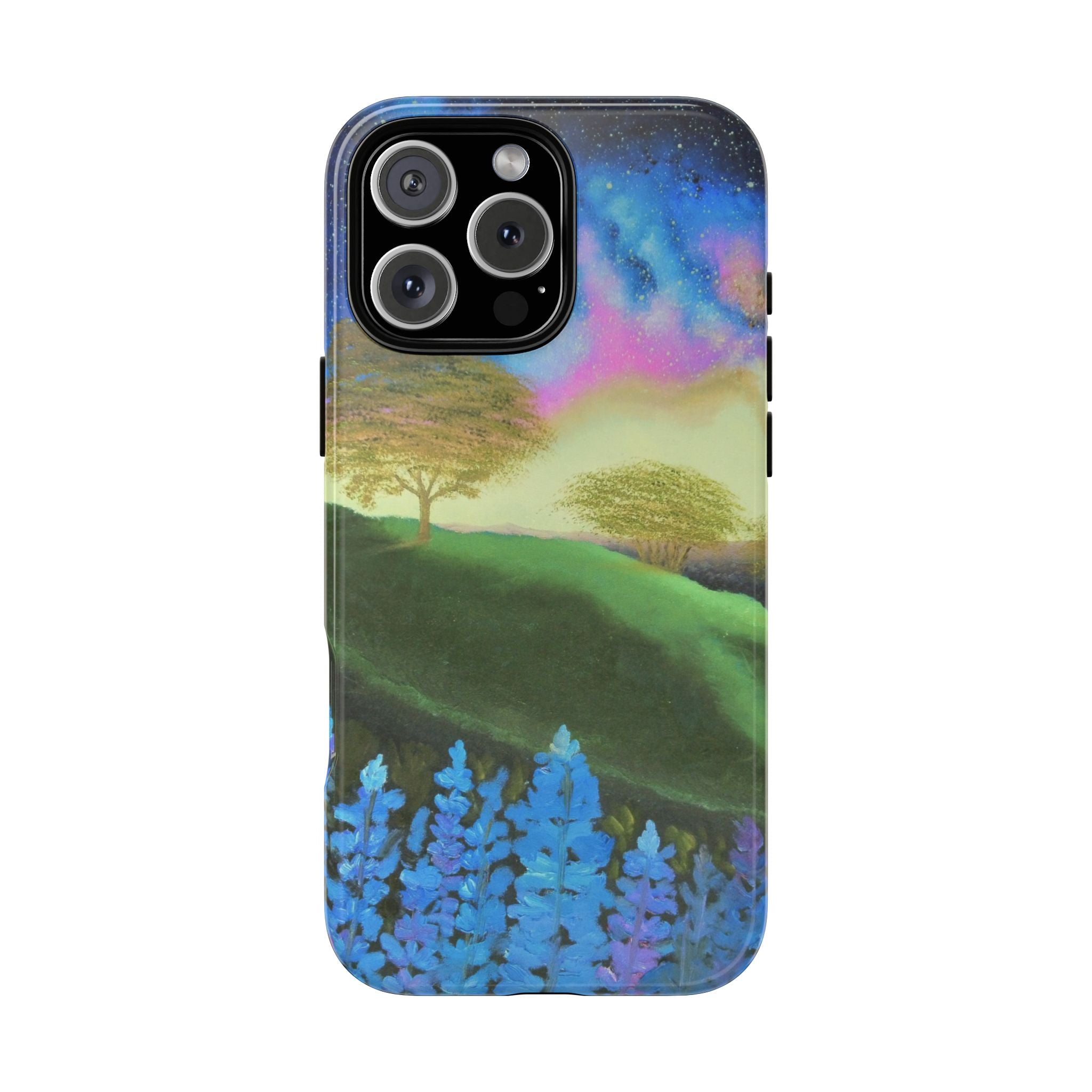Aurora Nightscape Phone Case — Galaxy Meadow Protective Case