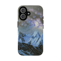 Mountain Night Sky Phone Case — Tough Protective iPhone Cover with Aurora & Snowy Peaks