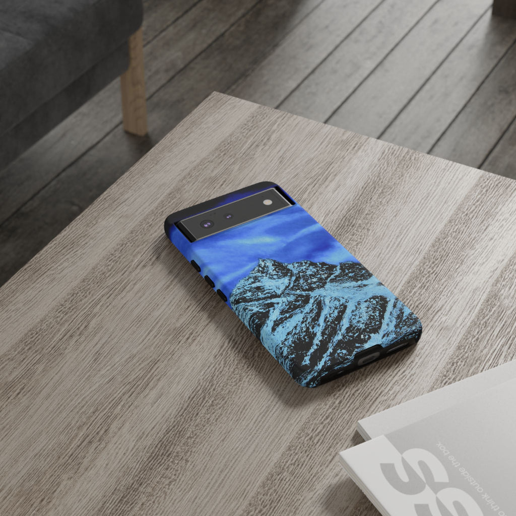 Mountain Peak Blue Tough Phone Case — Rugged Protective iPhone Cover