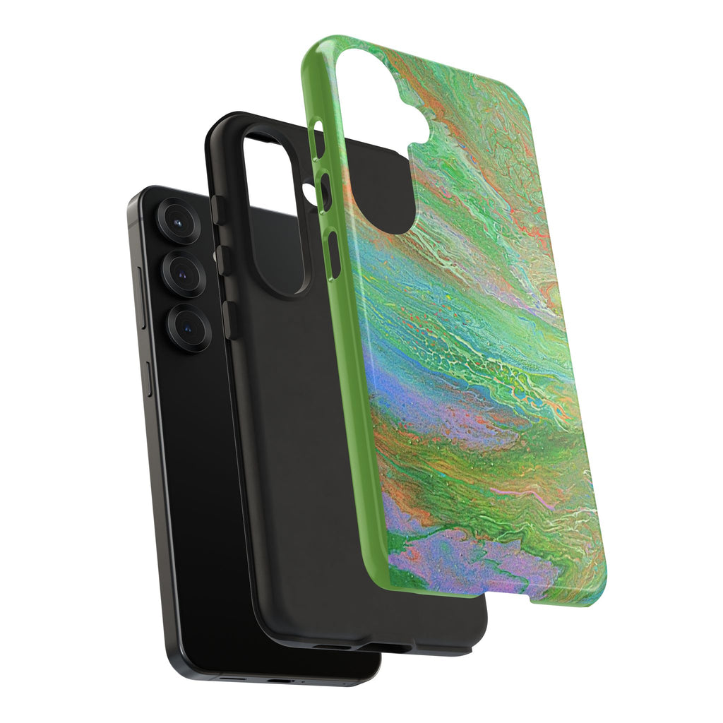 Marbled Green Abstract Phone Case — Protective Tough Case for iPhone