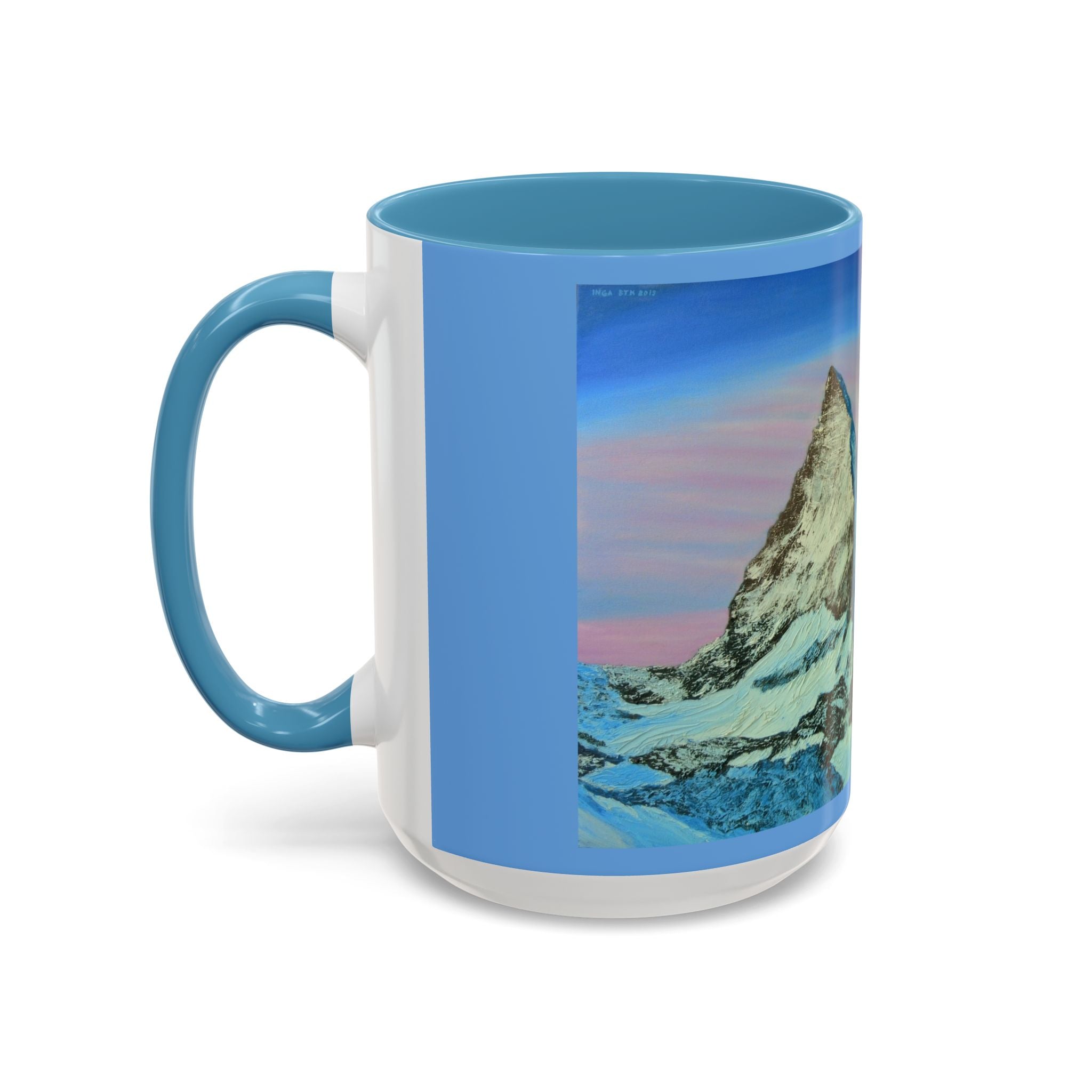 Mountain Sunrise Accent Coffee Mug — Scenic Alpine Art 11/15oz