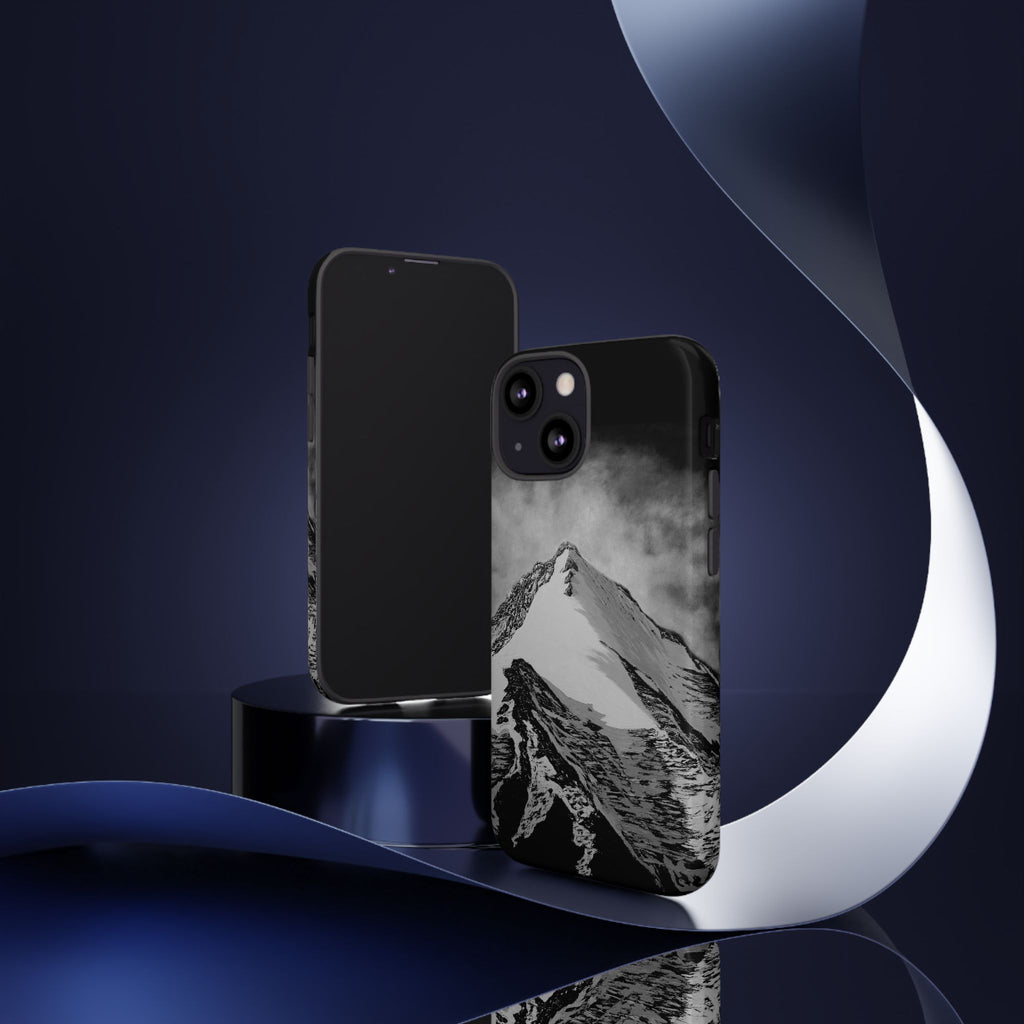 Mountain Peak Phone Case — Black & White Alpine Protective Case
