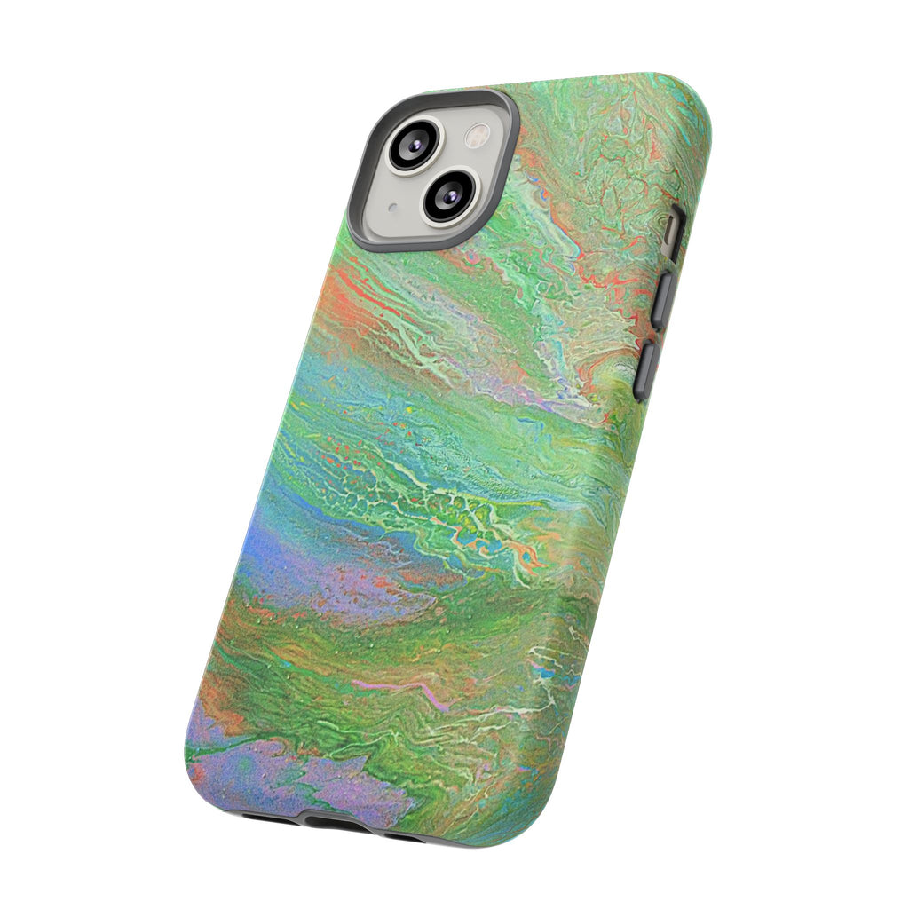 Marbled Green Abstract Phone Case — Protective Tough Case for iPhone
