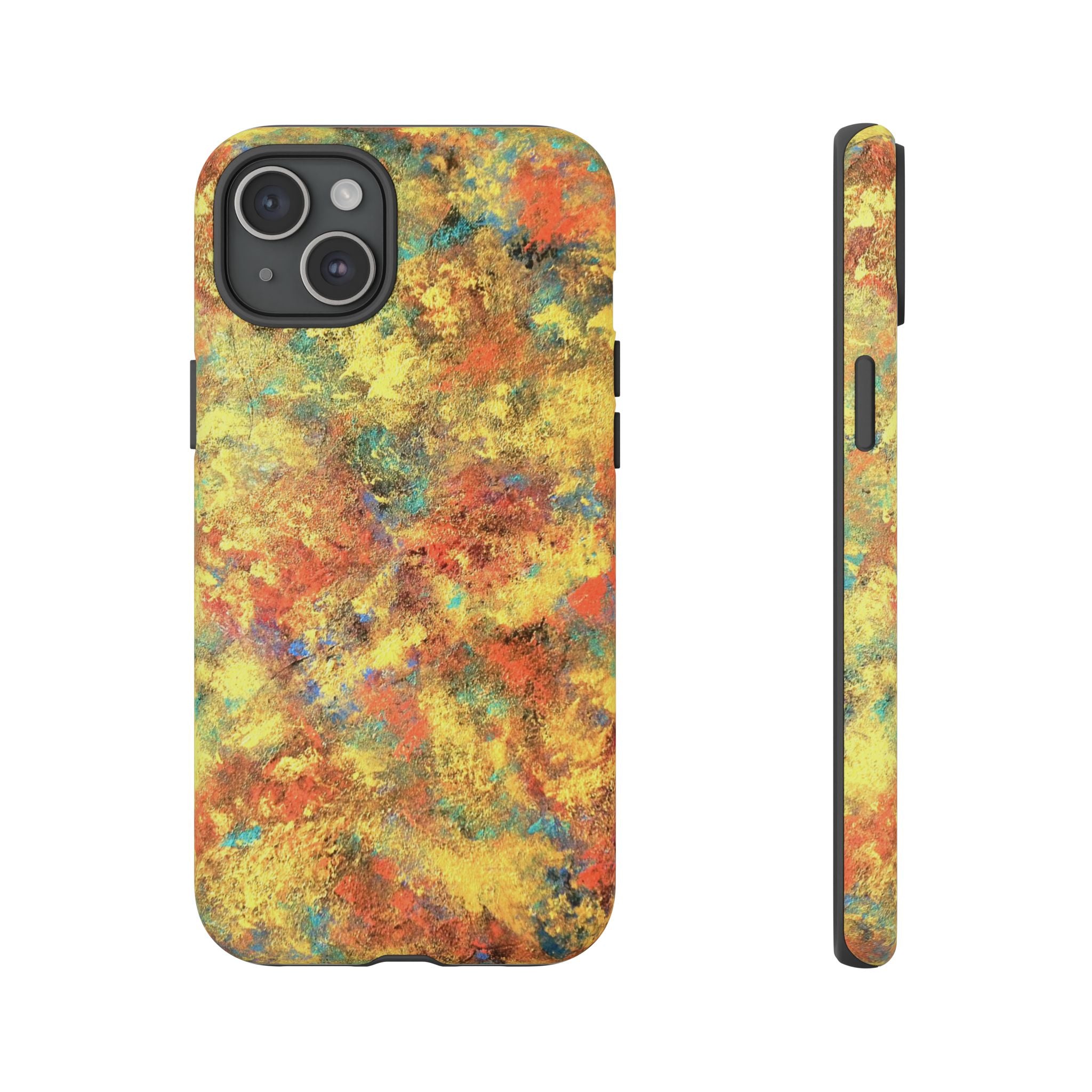 Abstract Autumn Marble Phone Case — Protective iPhone Cover with Warm Fall Colors
