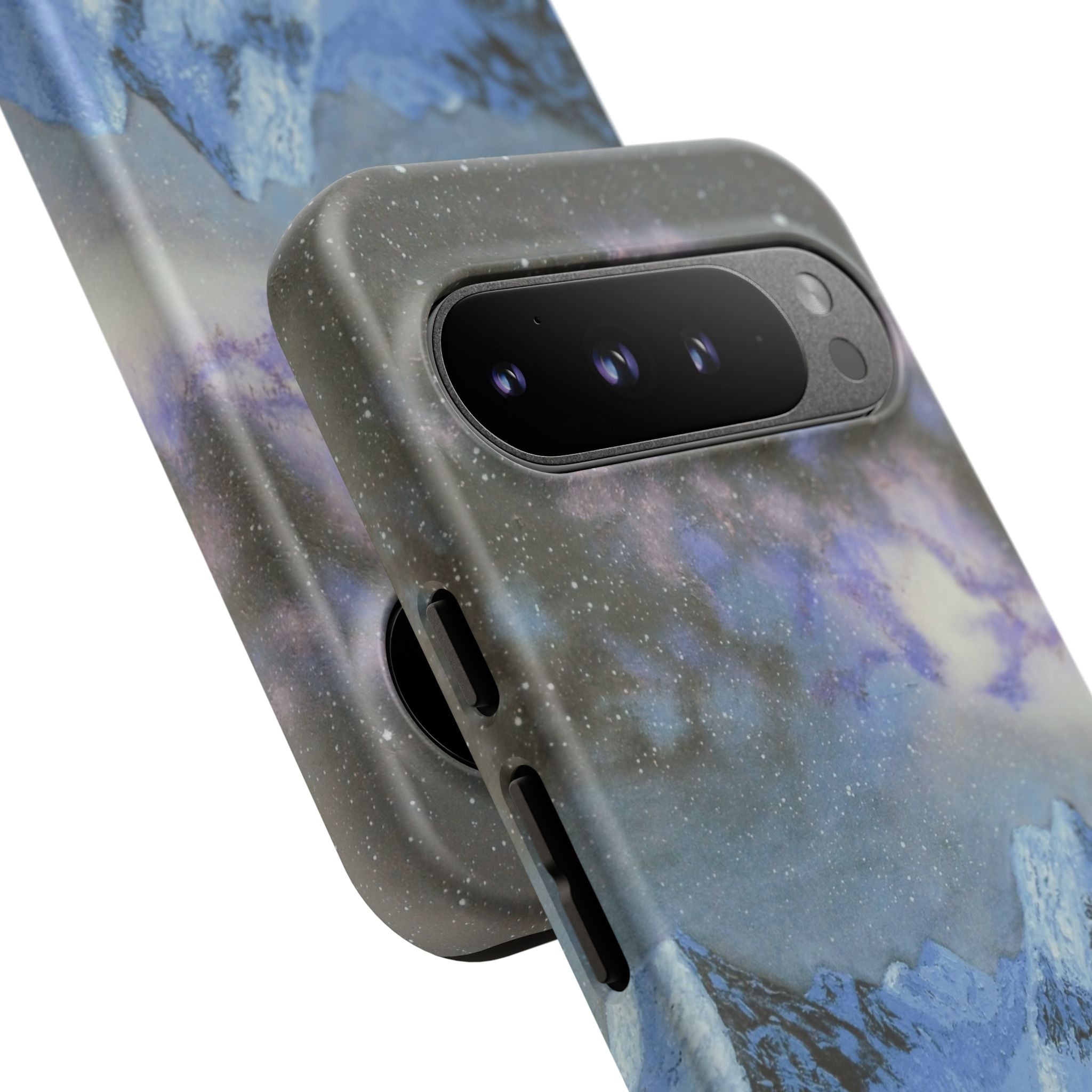 Mountain Night Sky Phone Case — Tough Protective iPhone Cover with Aurora & Snowy Peaks