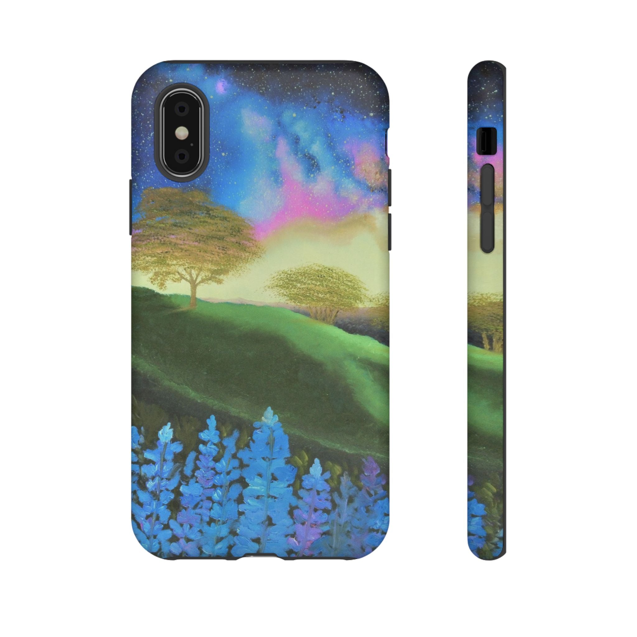 Aurora Nightscape Phone Case — Galaxy Meadow Protective Case